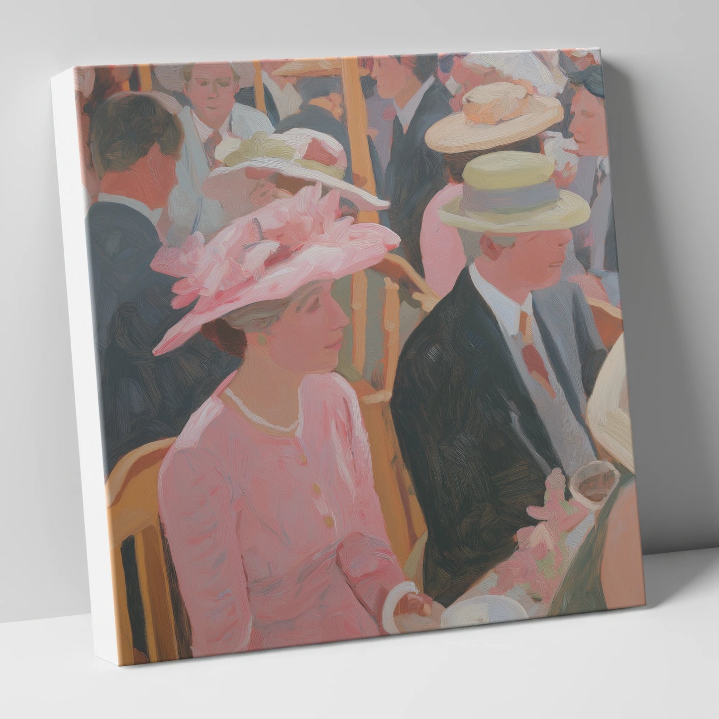 Summer Meet Elegance racing horse canvas wall art