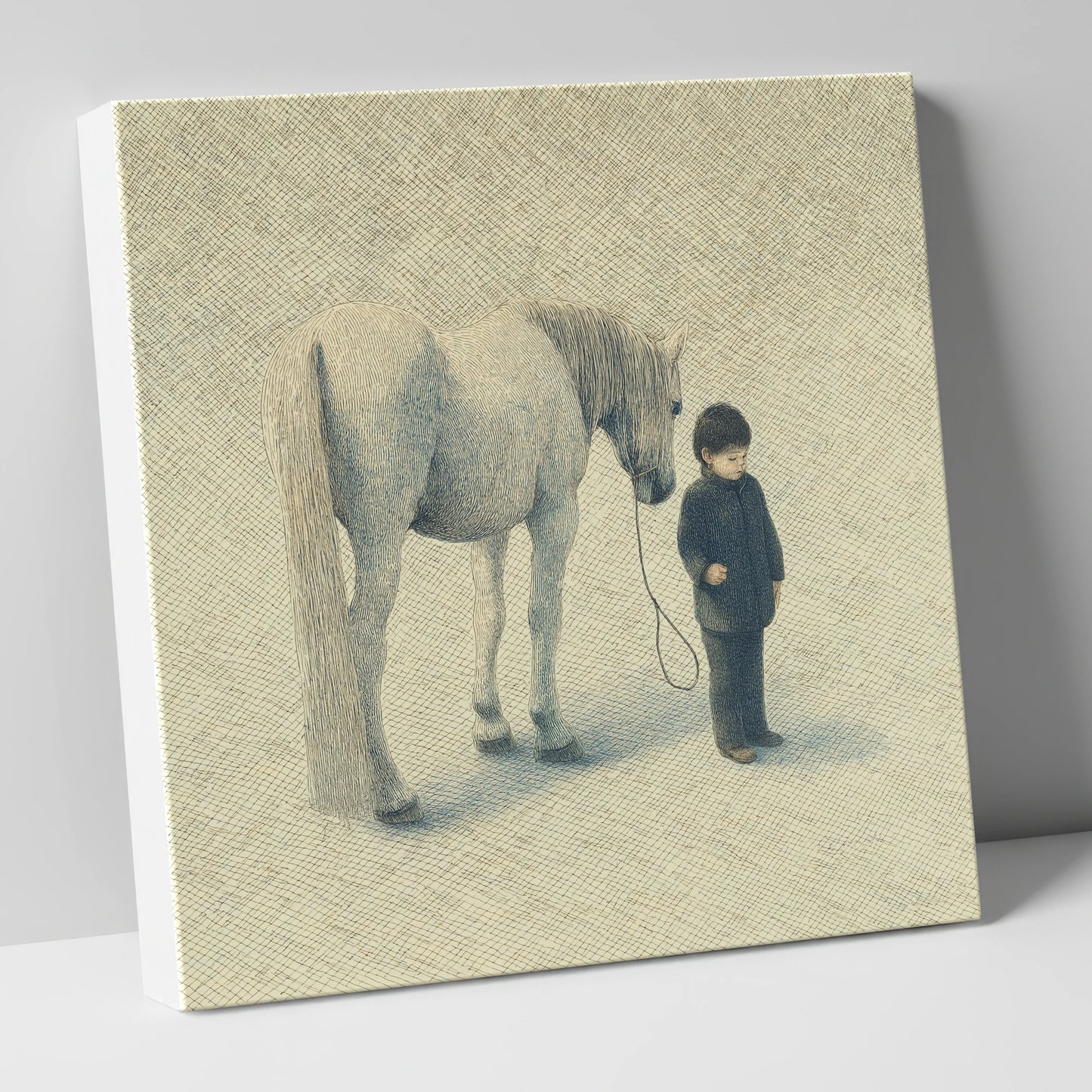 A Quiet Understanding horse & rider canvas wall art