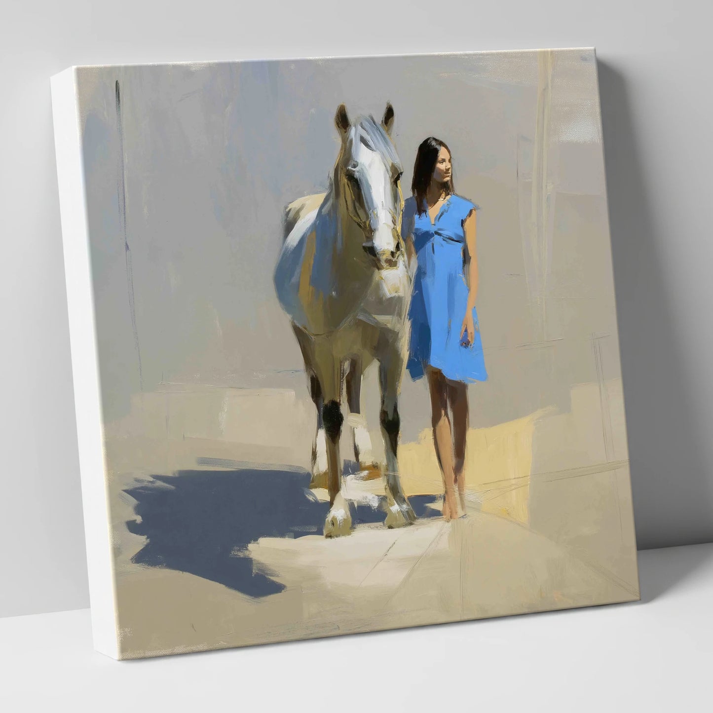 Sunlit Serenity horse & rider canvas wall art