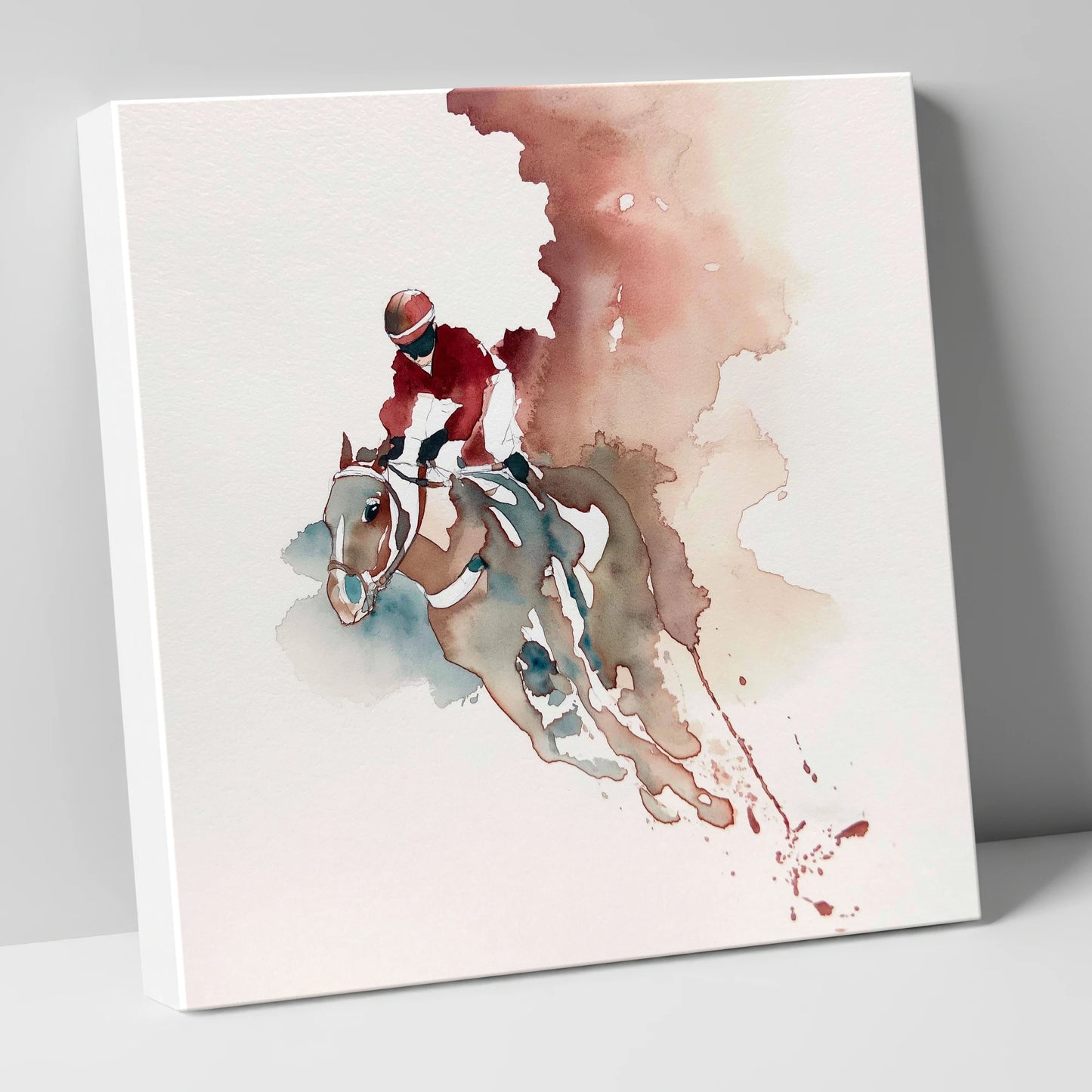 Crimson Surge racing horse canvas wall art