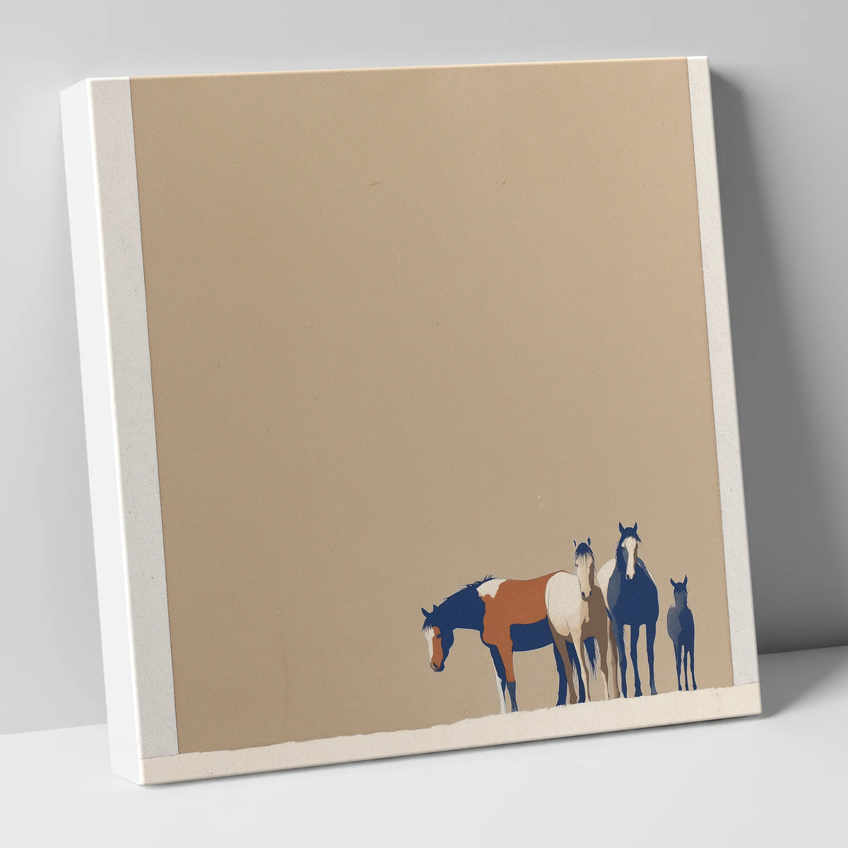 Quiet Desert Herd wild horses canvas wall art