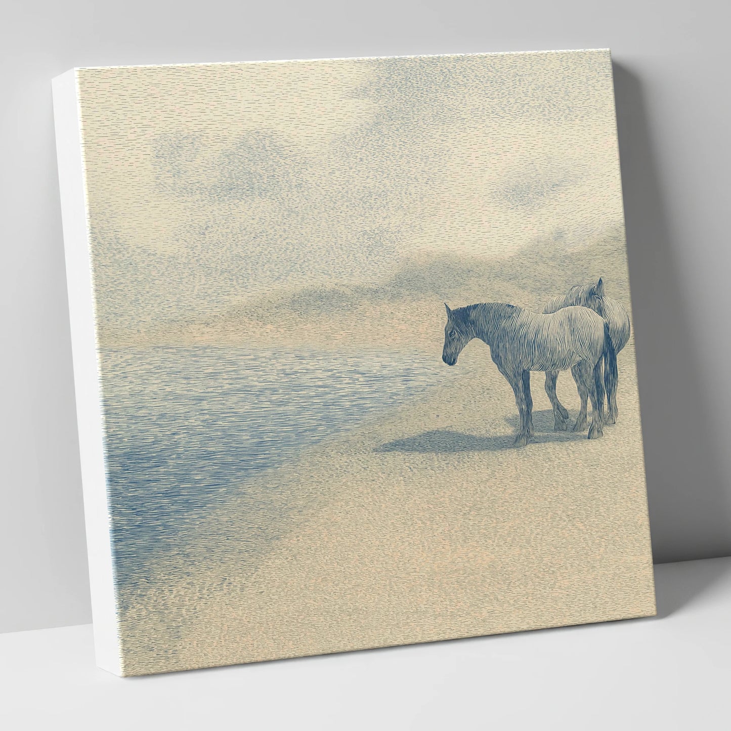 Coastal Companions horse landscape canvas wall art