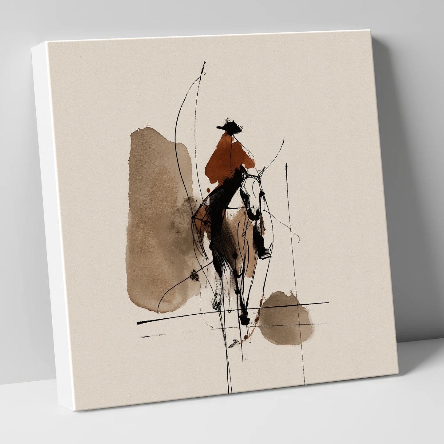 Terracotta Vaquero western horse canvas wall art