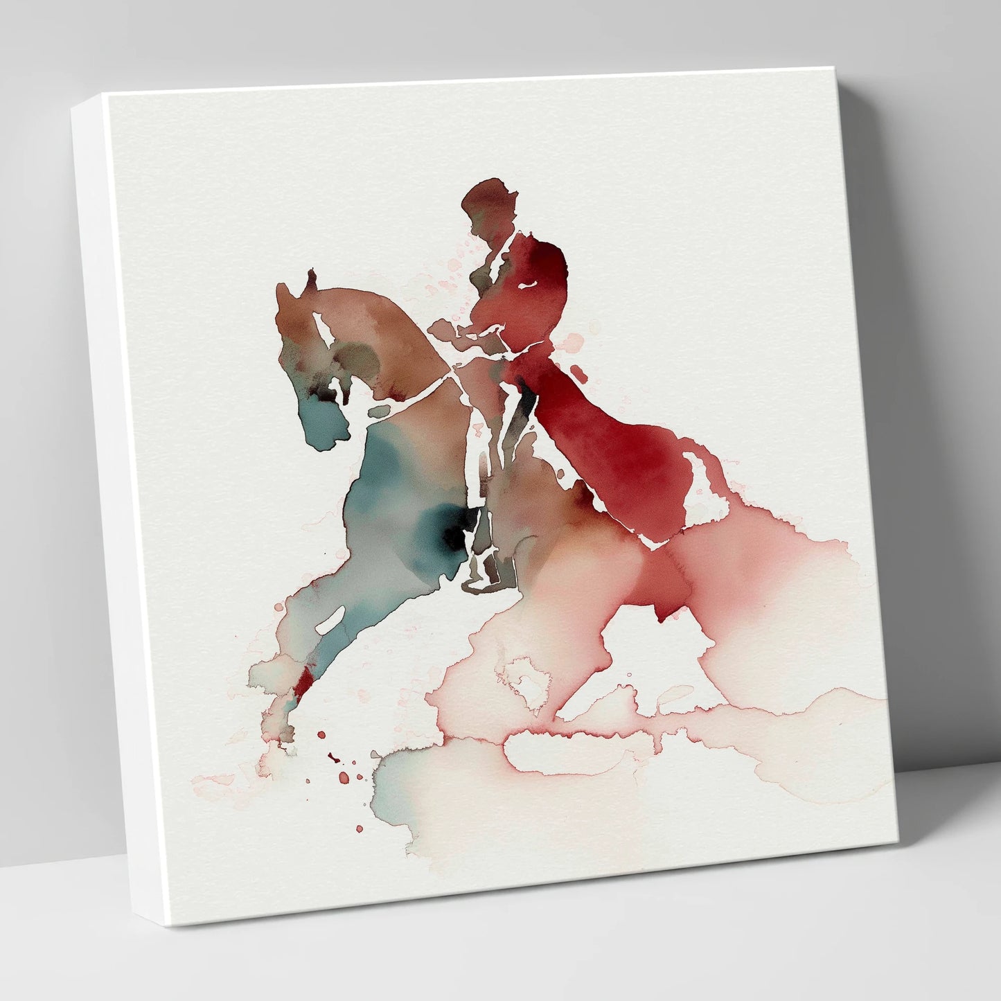 Crimson Passage dressage horse canvas wall art