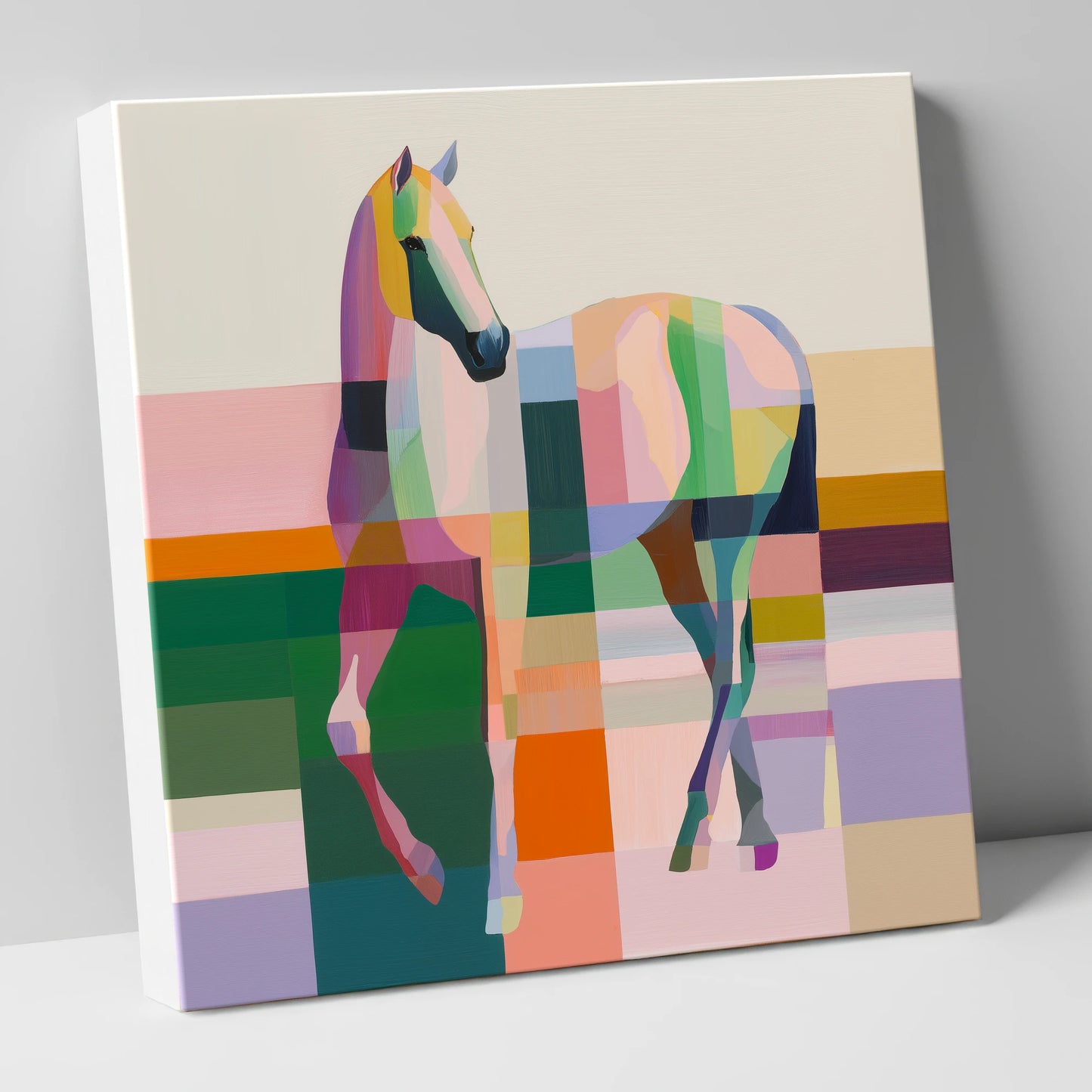 Structured Equine Elegance horse breed canvas wall art