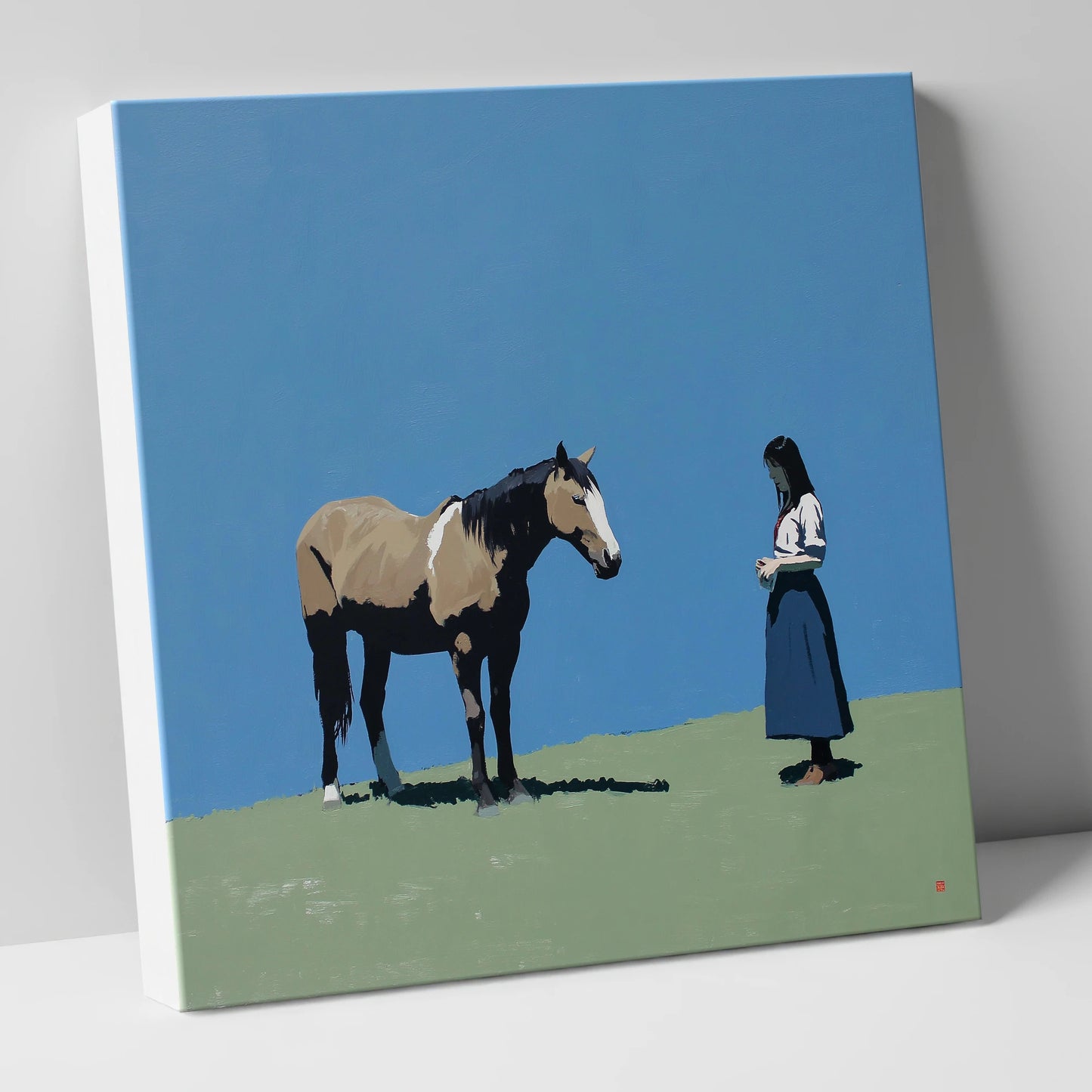 Silent Understanding horse & rider canvas wall art
