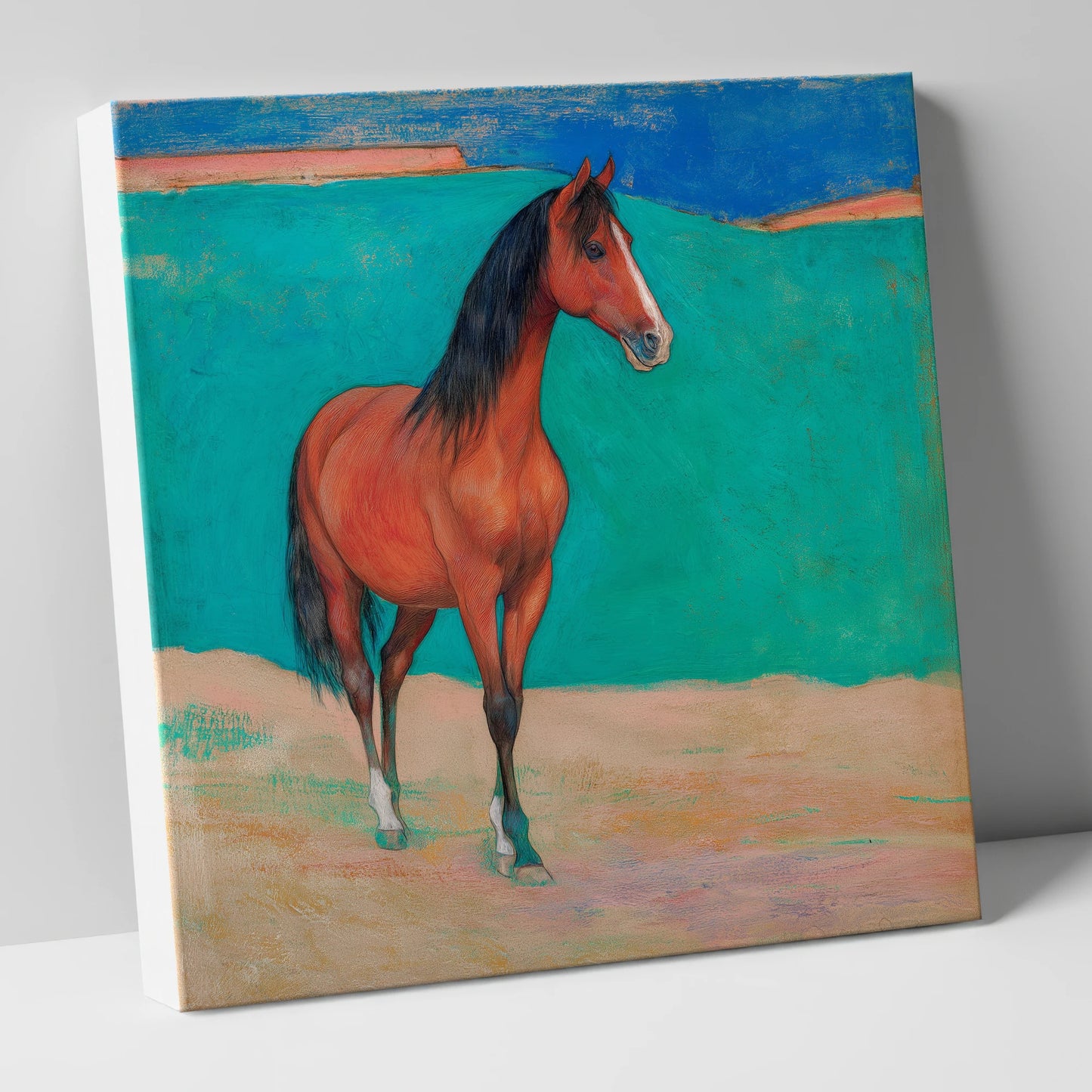 Radiant Chestnut Profile horse breed canvas wall art