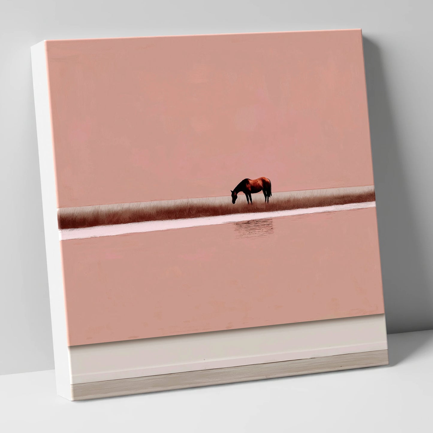 Dusky Rose Horizon horse landscape canvas wall art
