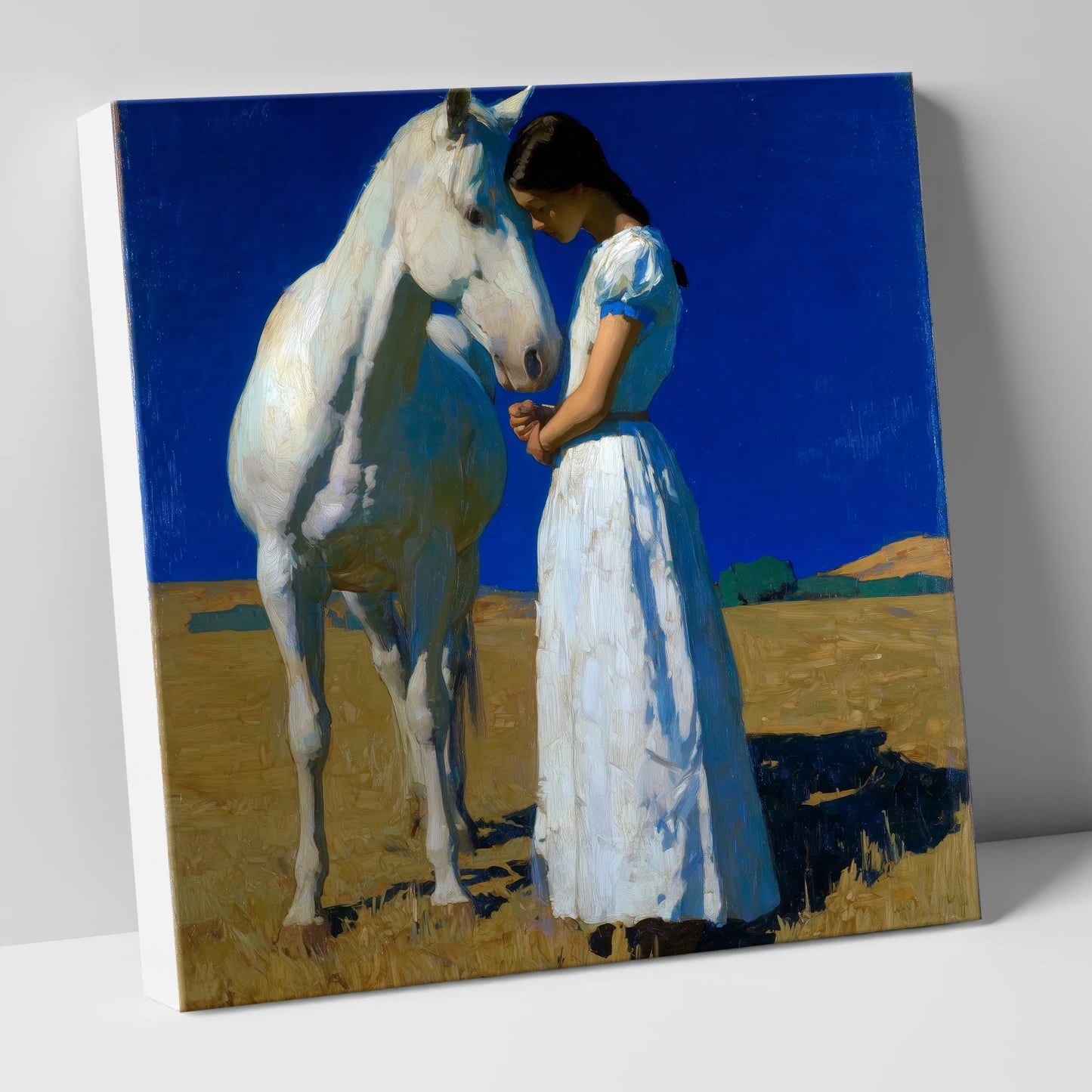 Sunlit Serenity horse & rider canvas wall art