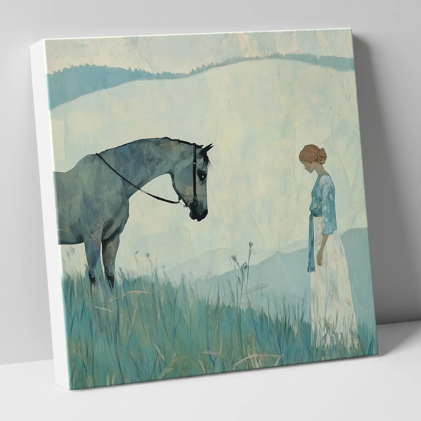 Gentle Regard horse & rider canvas wall art