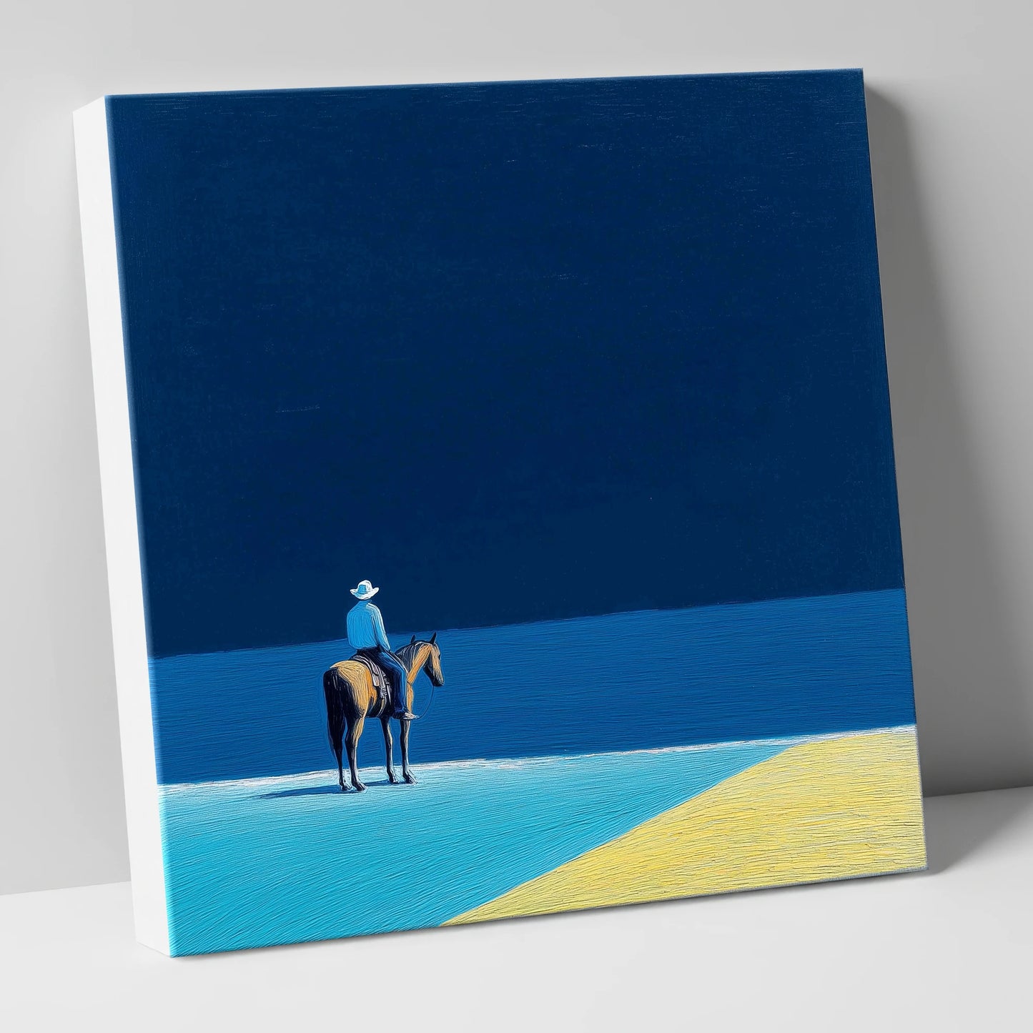 The Vast Blue beach horse canvas wall art