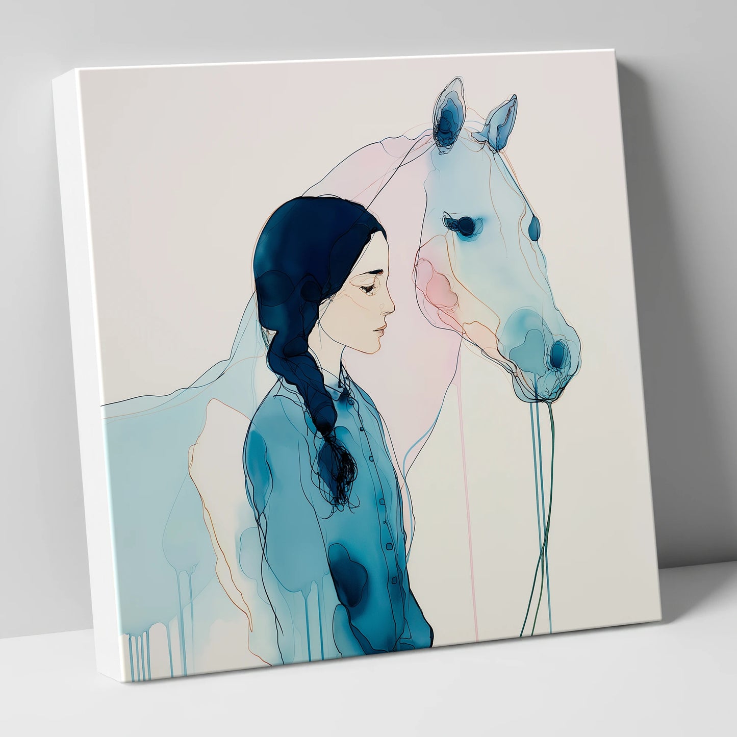 Ethereal Bond horse & rider canvas wall art