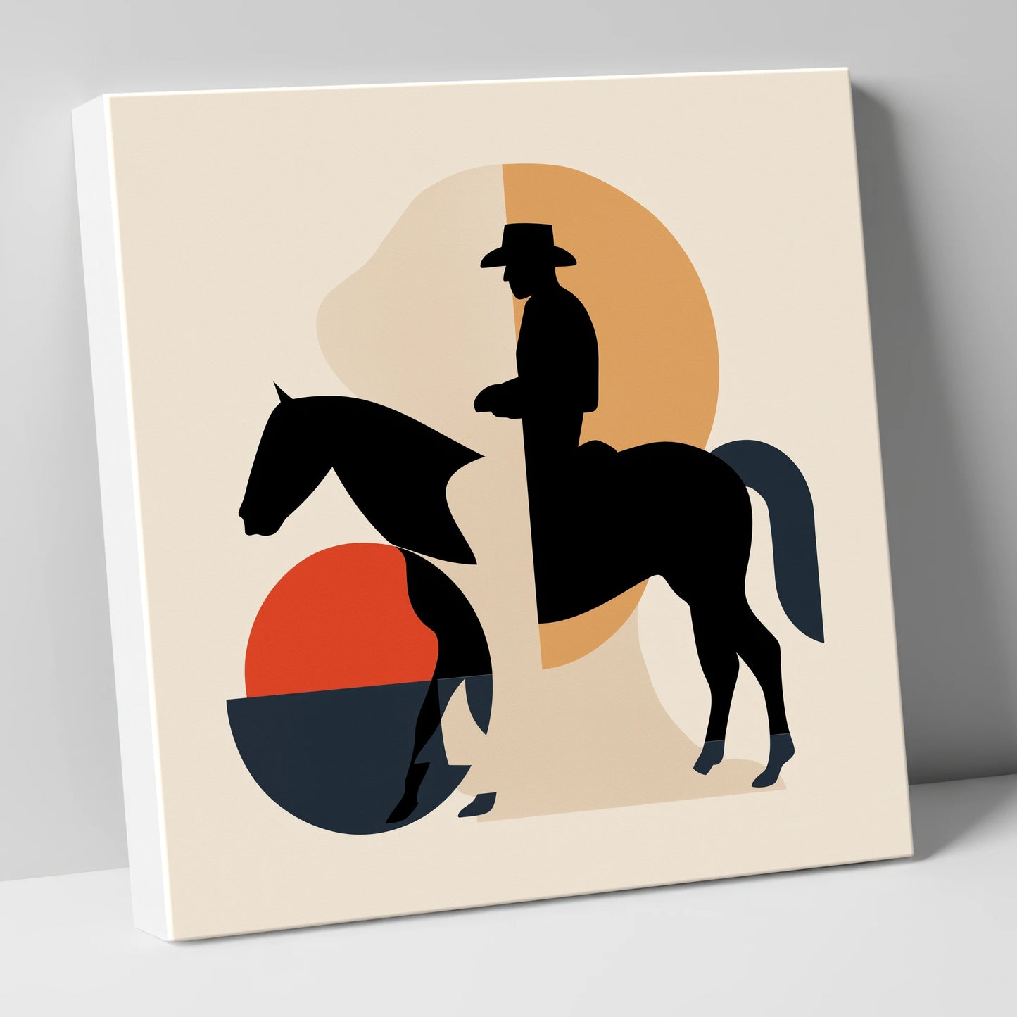 Mid-Century Western Rider western horse canvas wall art