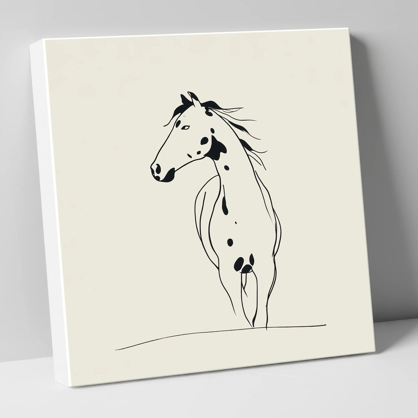 Minimalist Appaloosa Profile horse breed canvas wall art