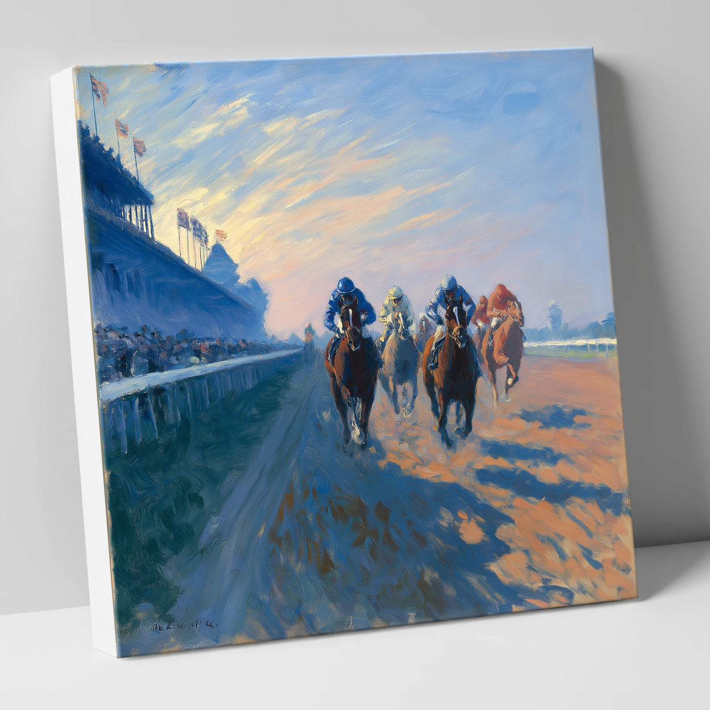 Thundering Towards Home racing horse canvas wall art