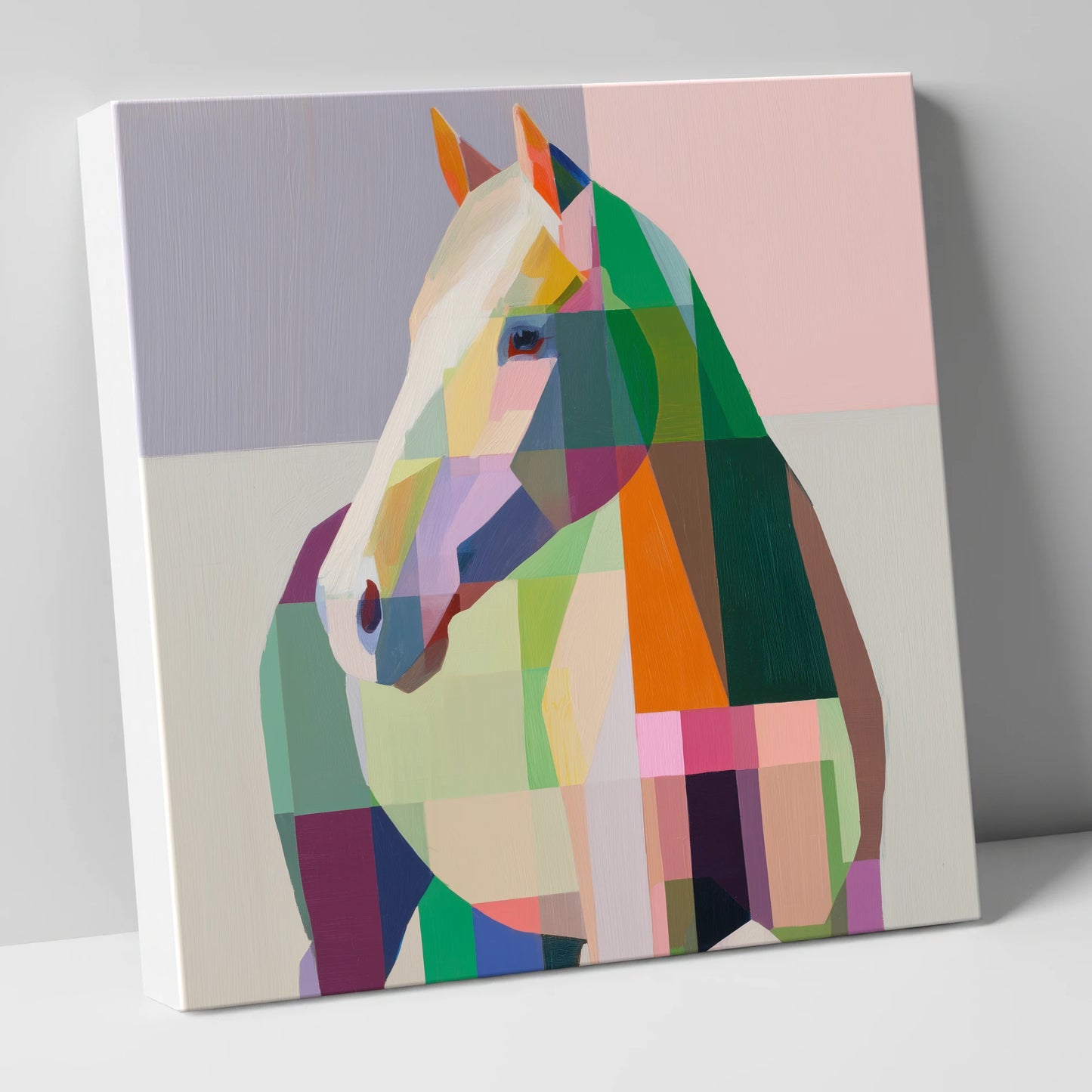 Prismatic Equine Profile horse portrait canvas wall art