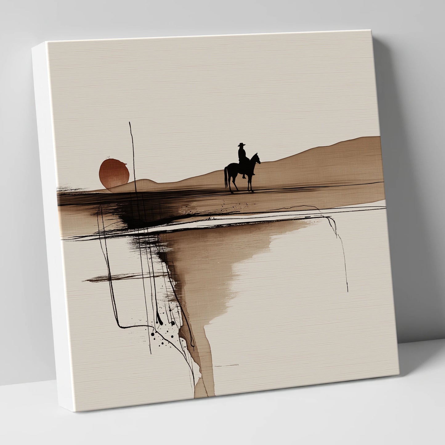 The Quiet Range western horse canvas wall art