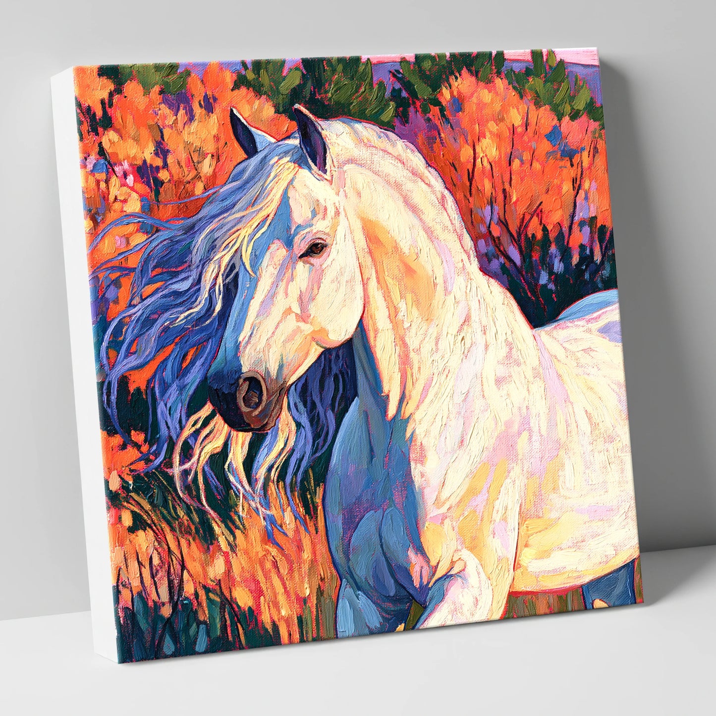 Vibrant White Andalusian Horse horse breed canvas wall art