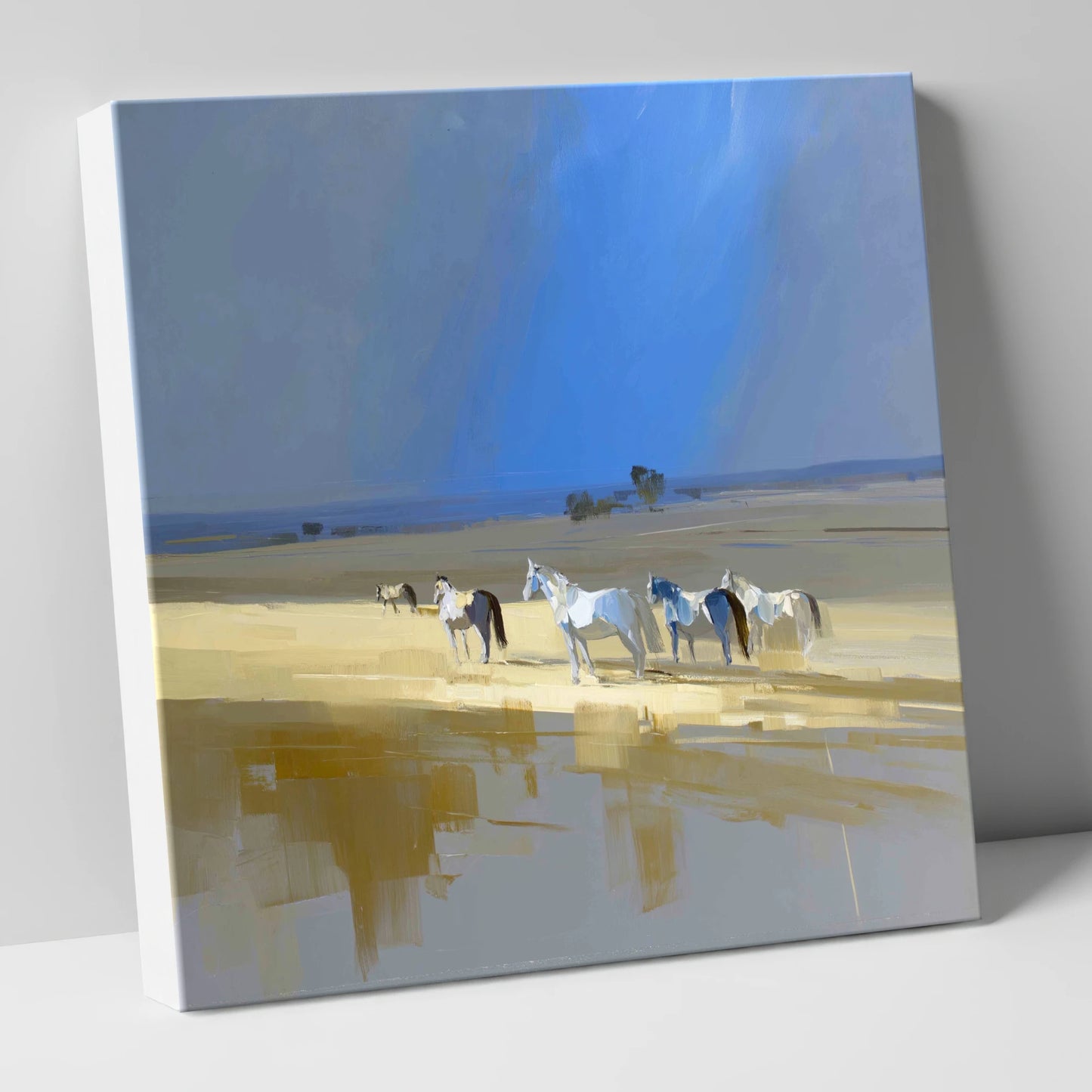 Sunlit Shallows horse landscape canvas wall art