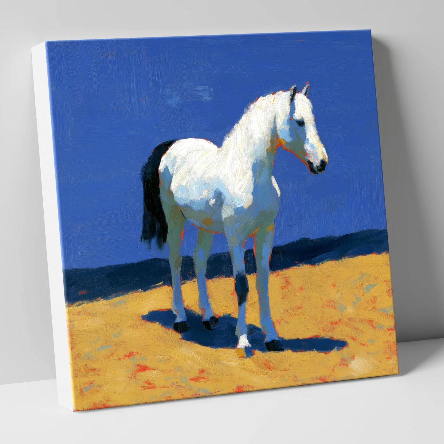 Sunlit Grey horse breed canvas wall art