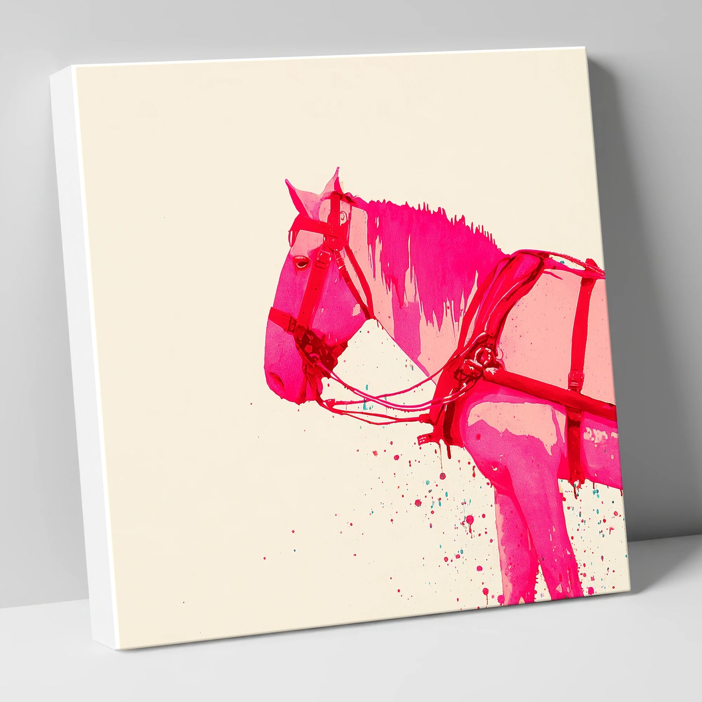 Vibrant Harness Profile working horse canvas wall art