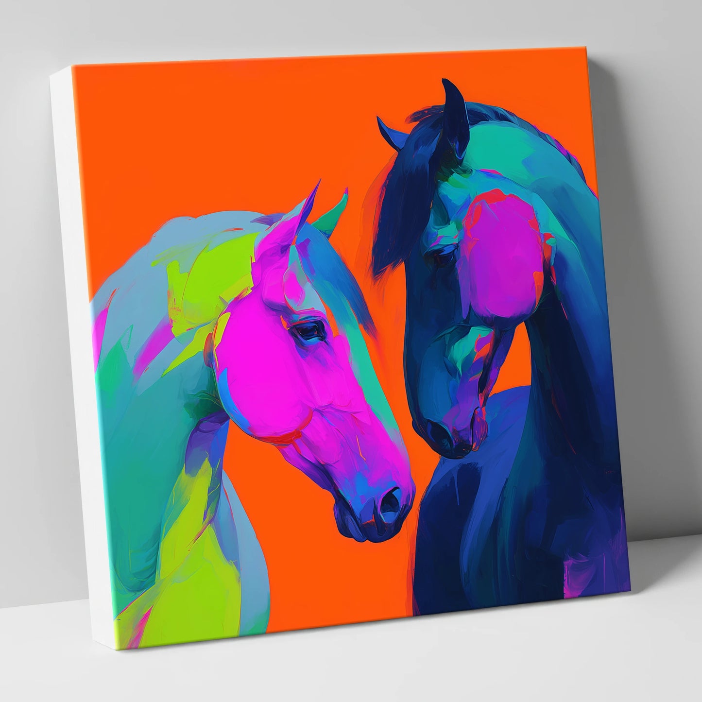 Chromatic Encounter horse portrait canvas wall art