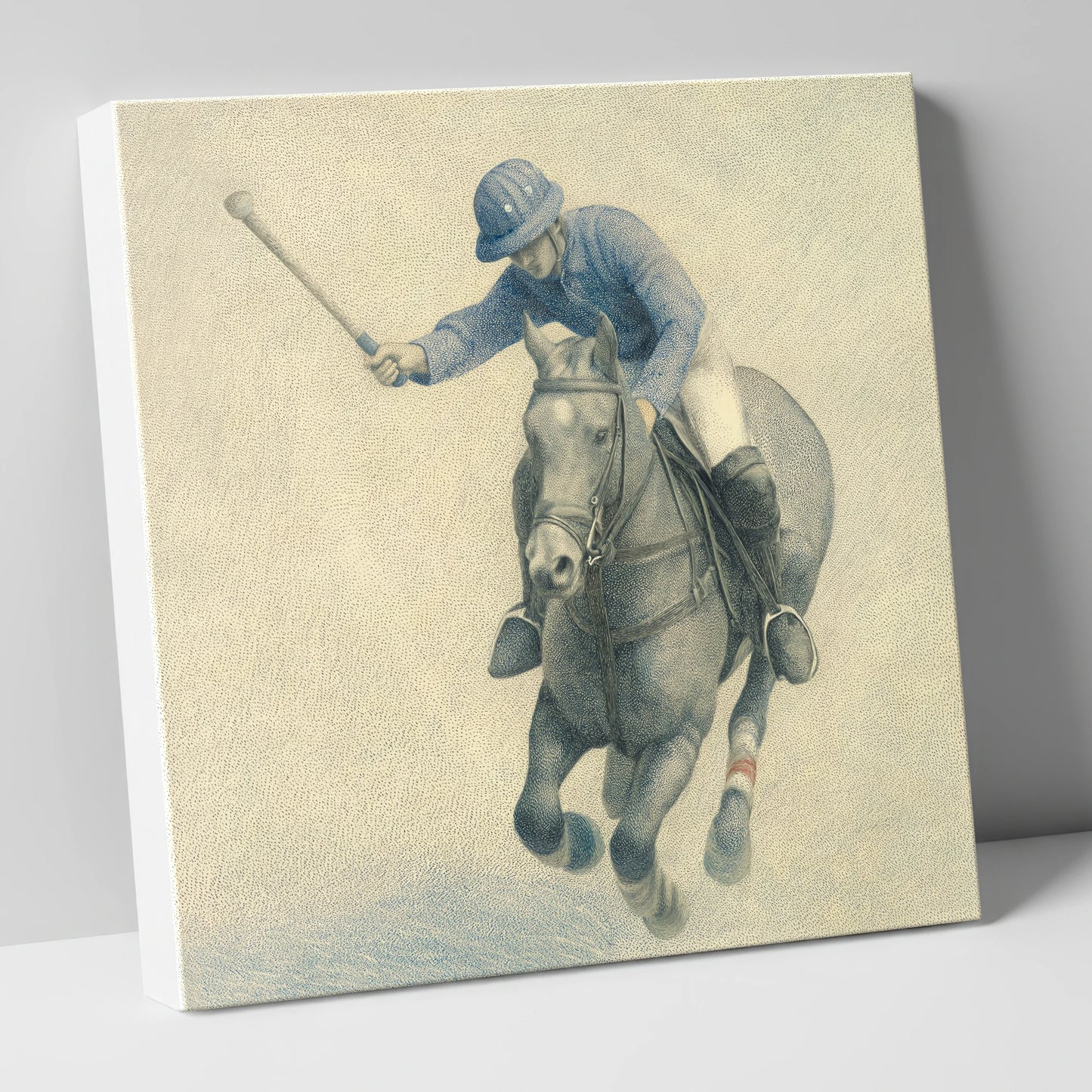 Precision in the Chukka polo horse canvas wall art