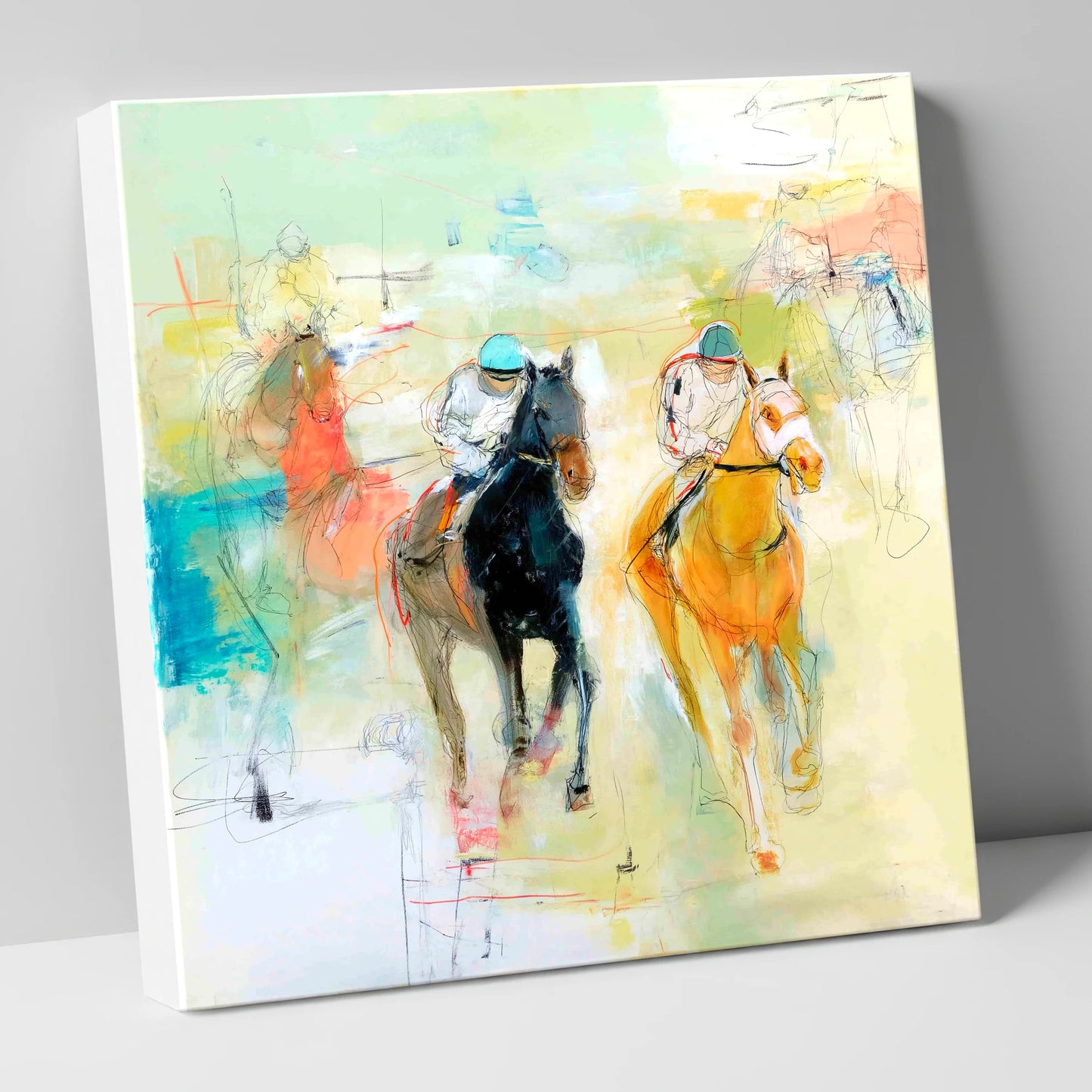 Thundering Strides racing horse canvas wall art