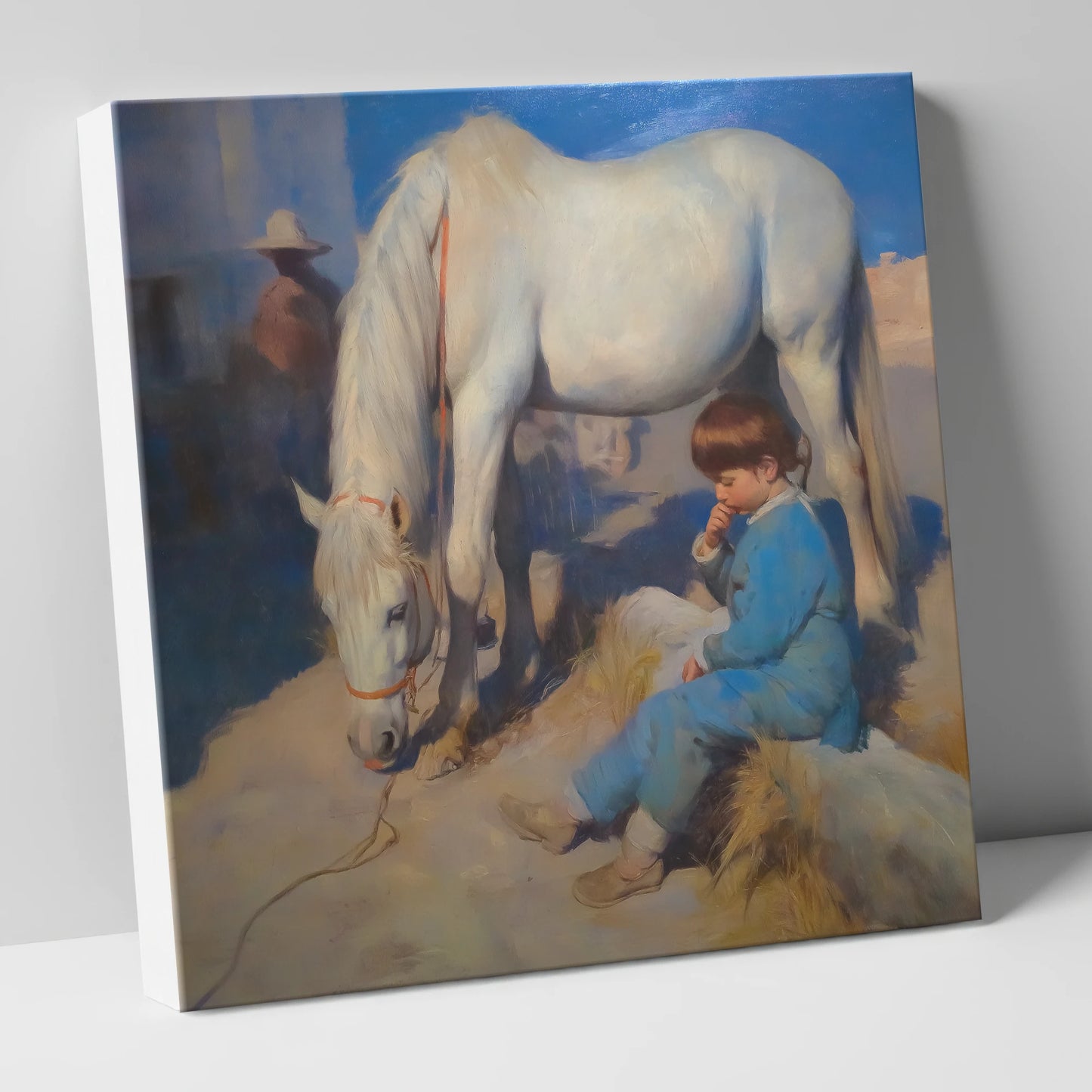 Quiet Companions horse & rider canvas wall art