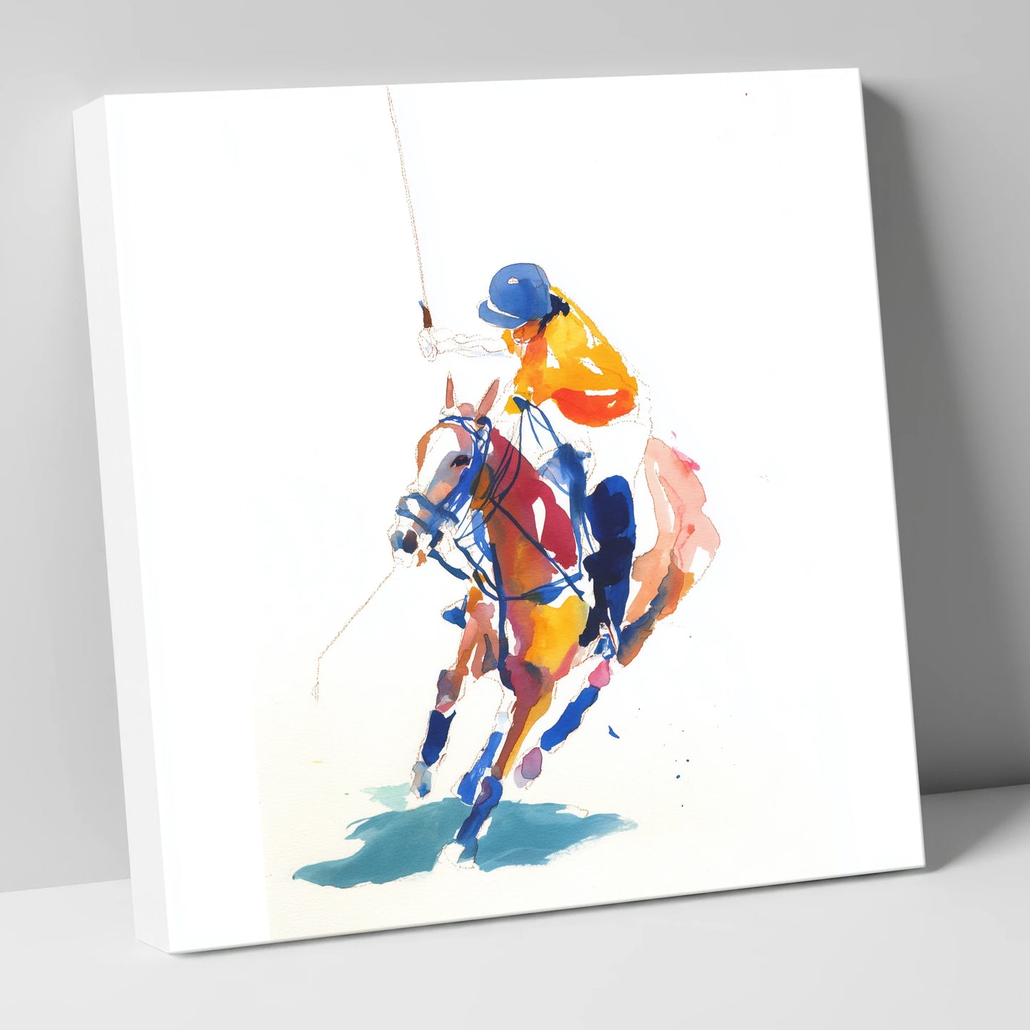 Dynamic Chukka polo horse canvas wall art