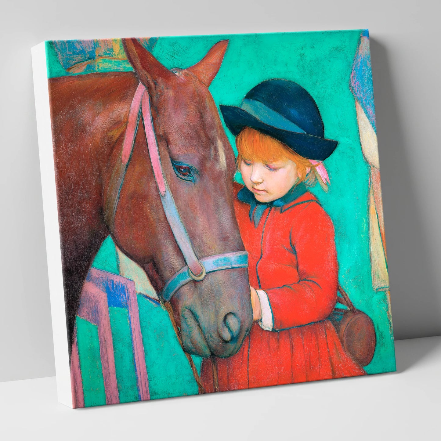 The Gentle Introduction horse & rider canvas wall art