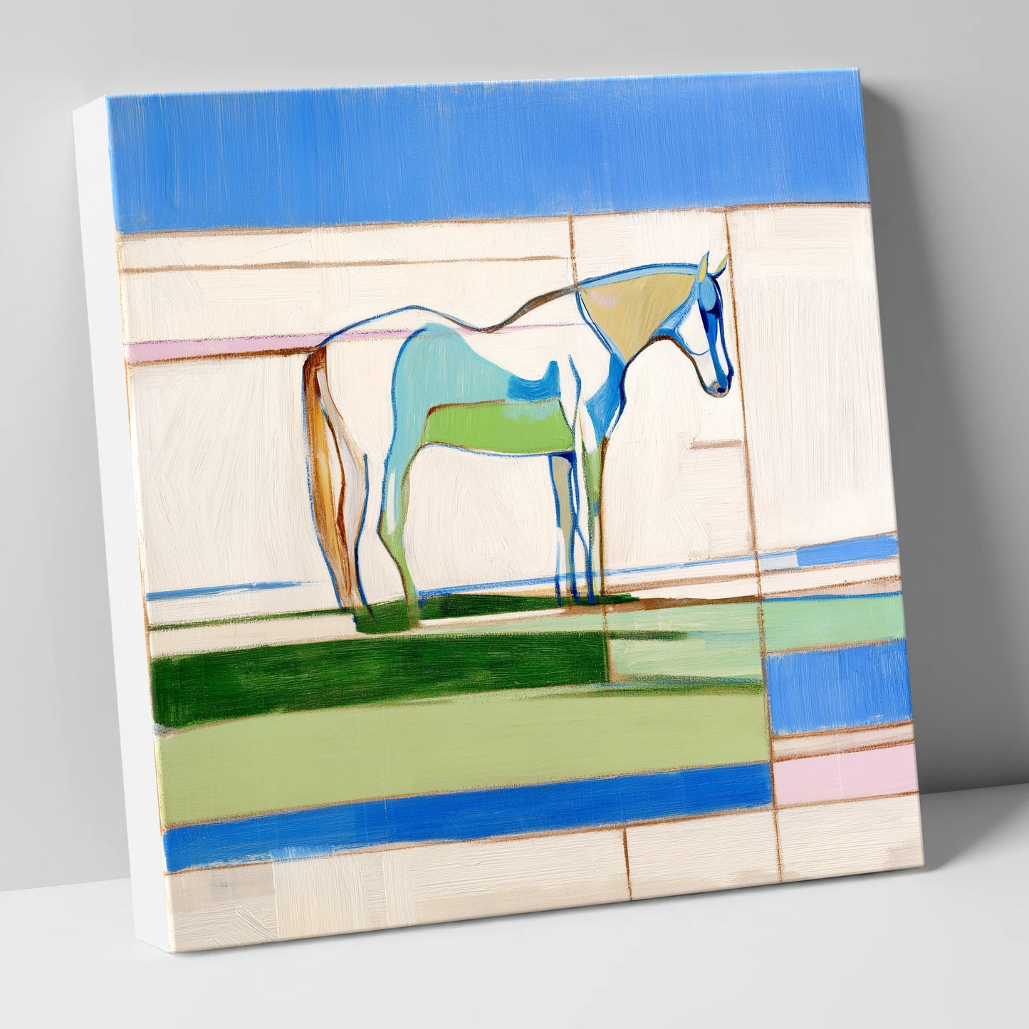 Architectural Equine Form horse portrait canvas wall art
