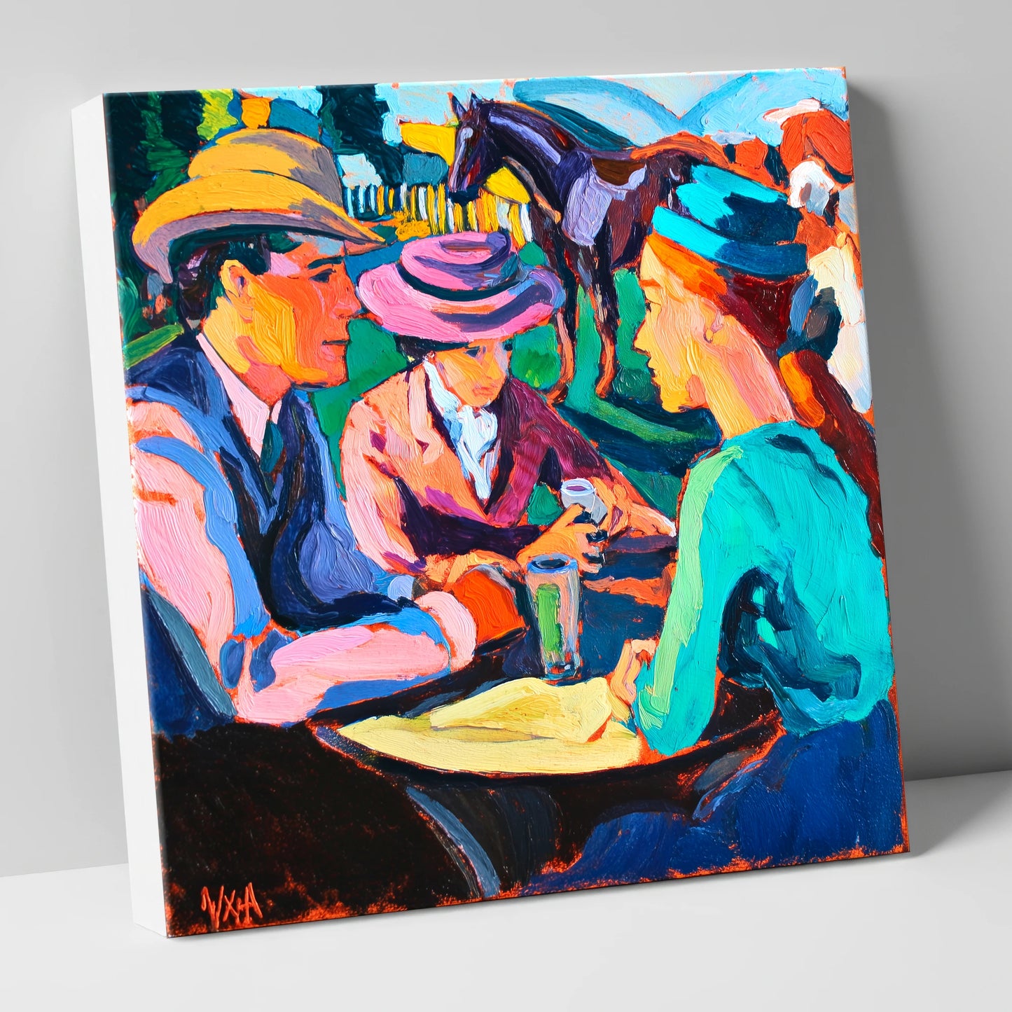Paddock Society racing horse canvas wall art