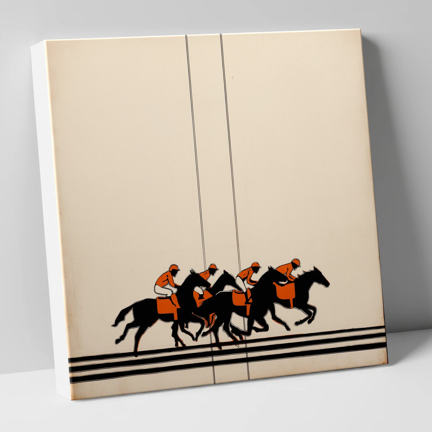 The Orange Silks racing horse canvas wall art