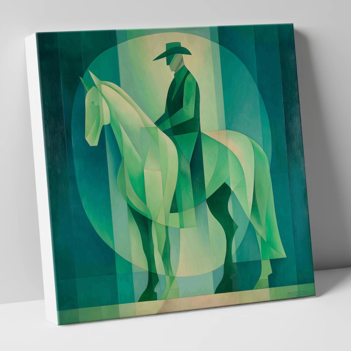 Emerald Western Silhouette western horse canvas wall art