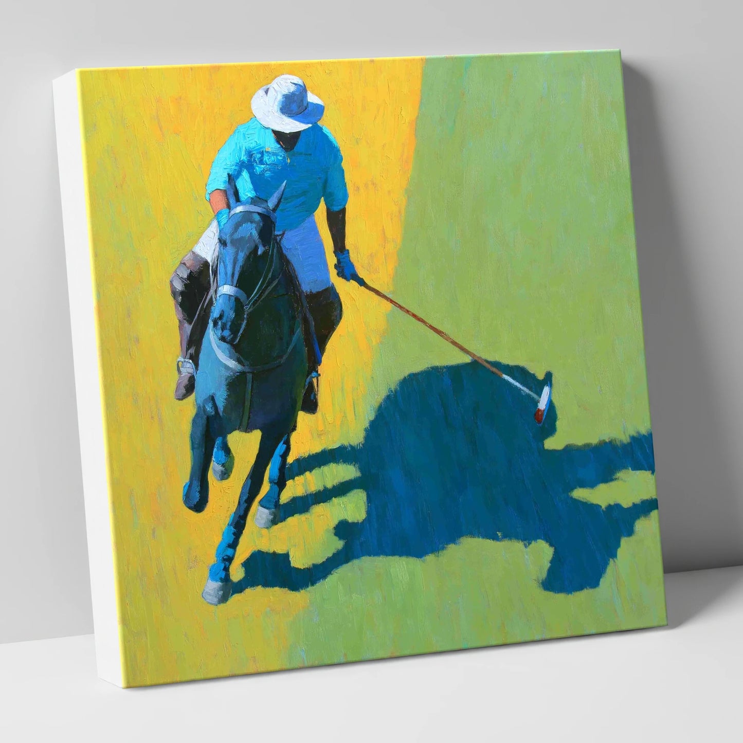 High Goal Sunlight polo horse canvas wall art