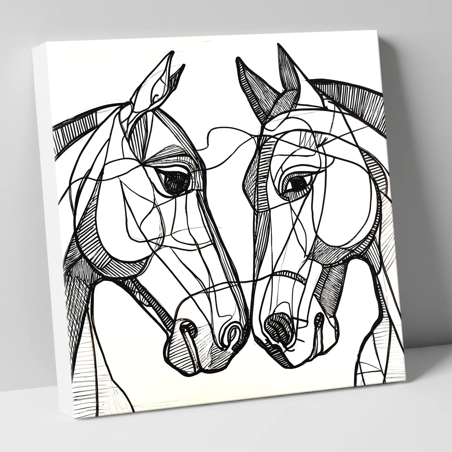 Structural Equine Bond horse portrait canvas wall art