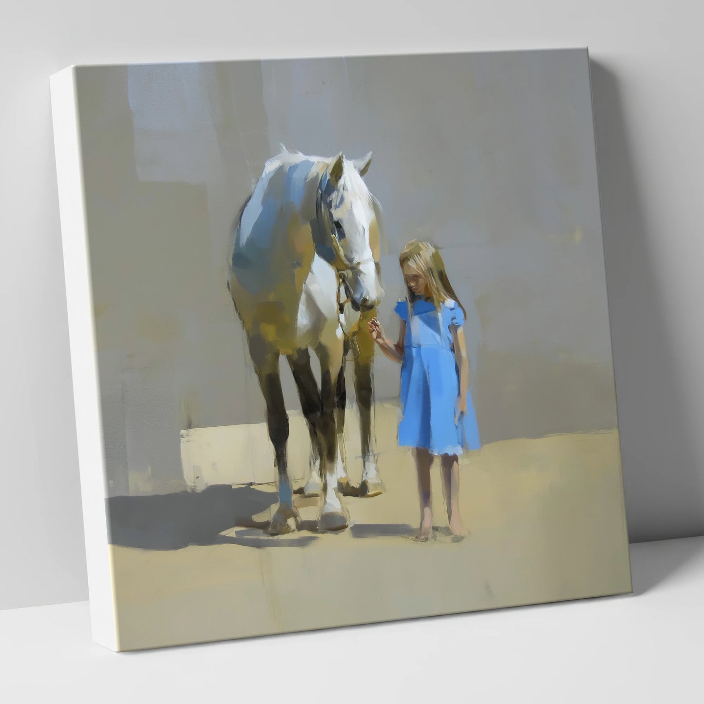 A Quiet Understanding horse & rider canvas wall art