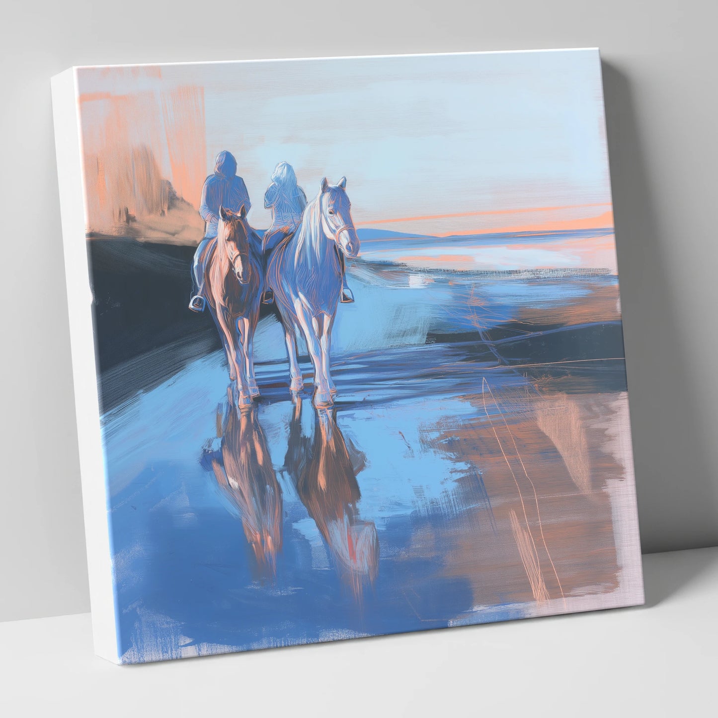 Shoreline Companions horse landscape canvas wall art