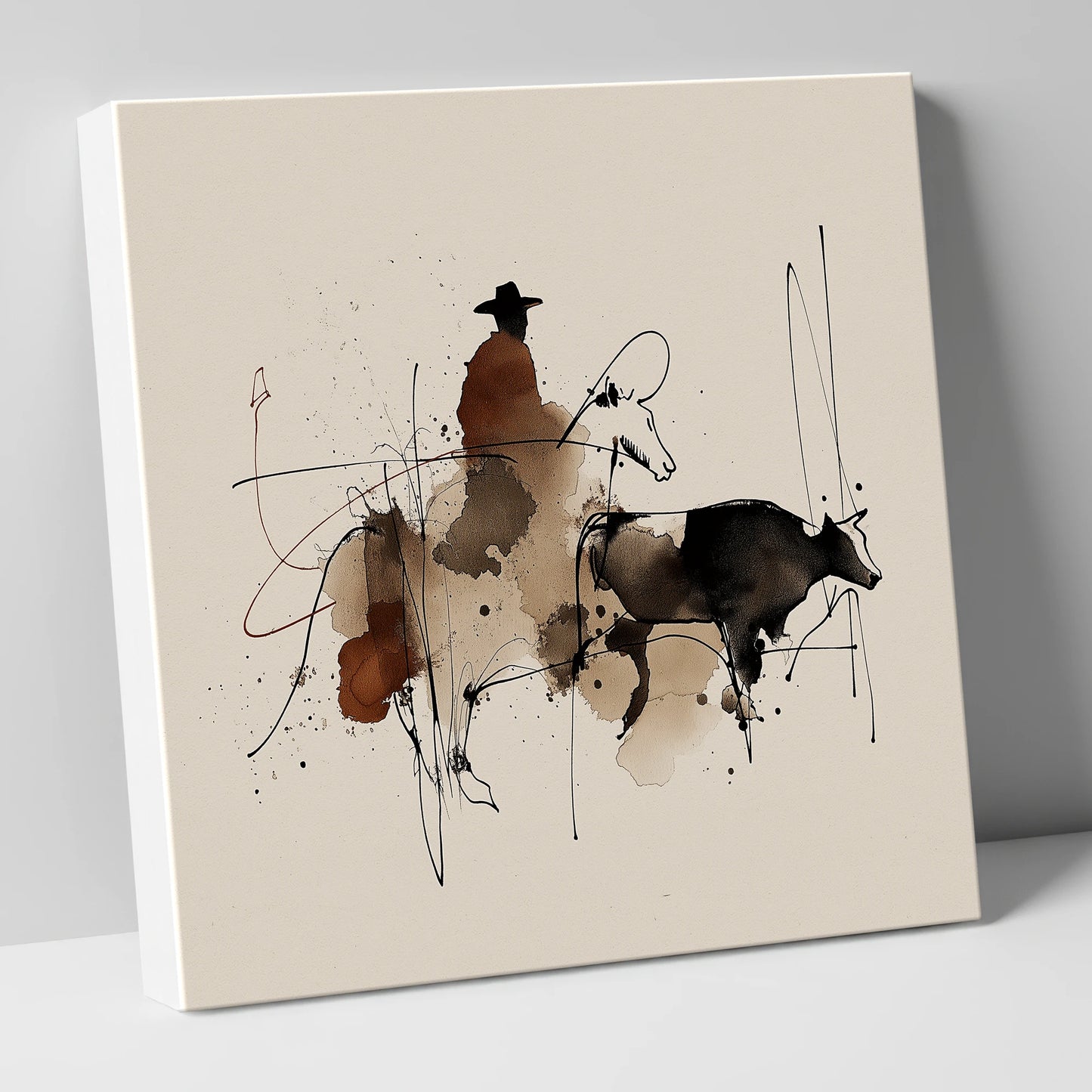 Western Shadows western horse canvas wall art