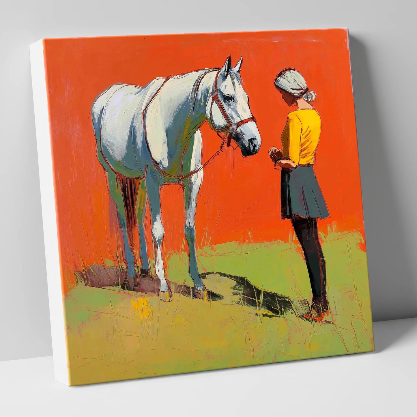 A Quiet Understanding horse & rider canvas wall art