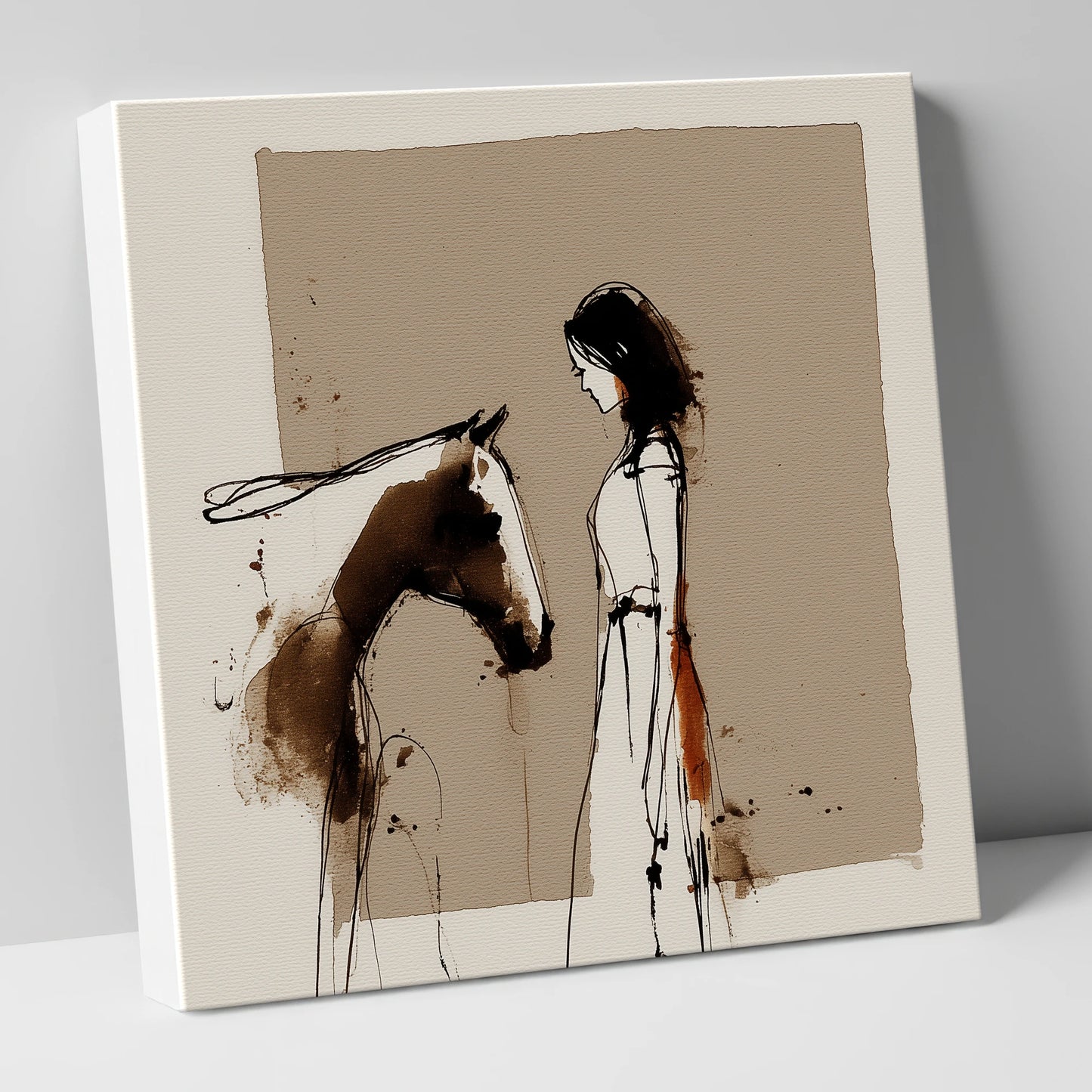 The Unspoken Bond horse & rider canvas wall art