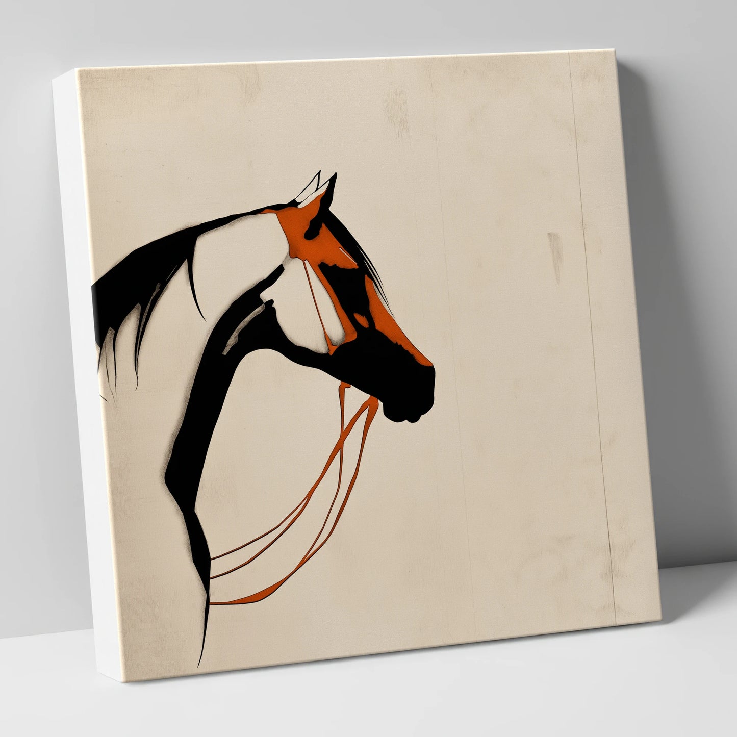 Rust and Ink Silhouette horse breed canvas wall art