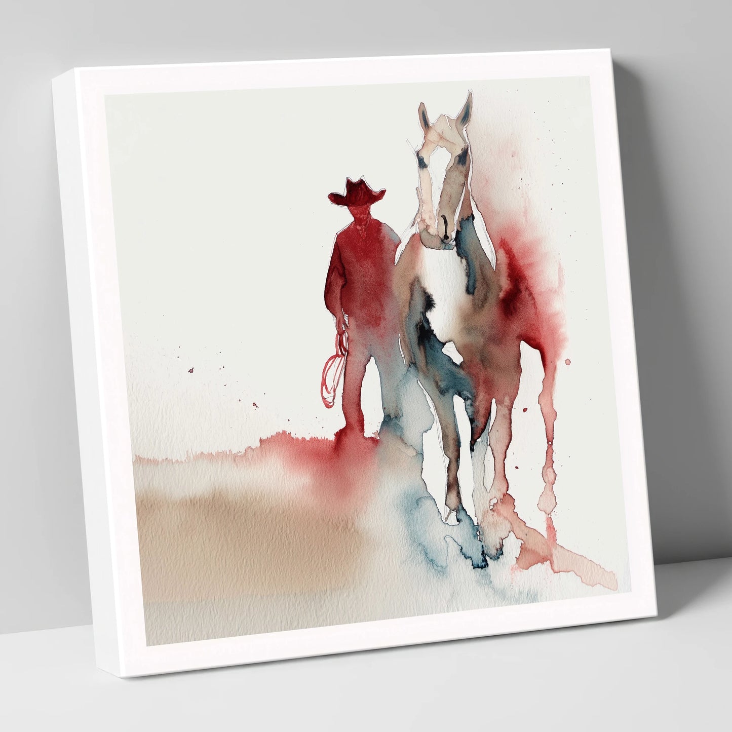 Crimson Trail Companion western horse canvas wall art