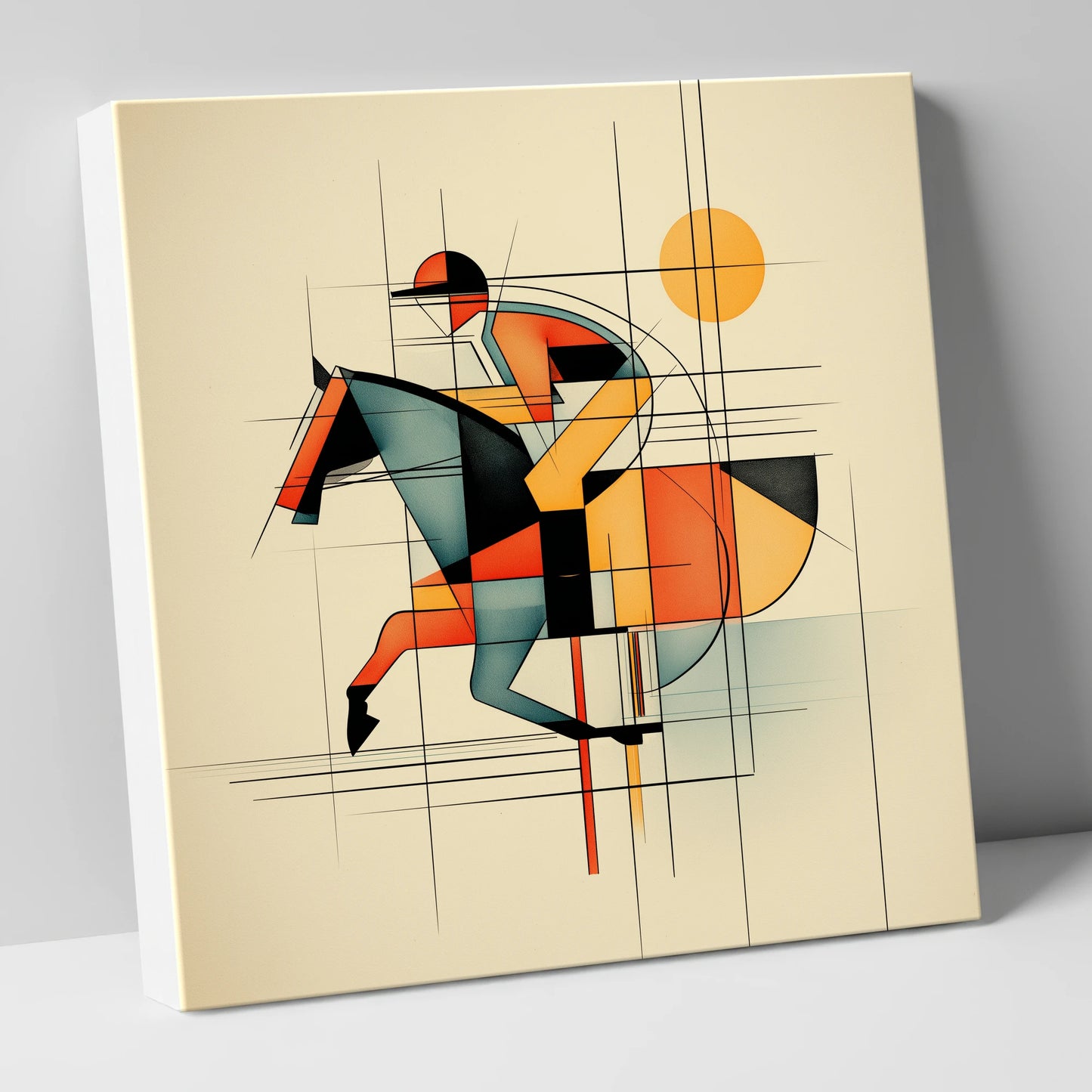 Rhythmic Racing Lines racing horse canvas wall art