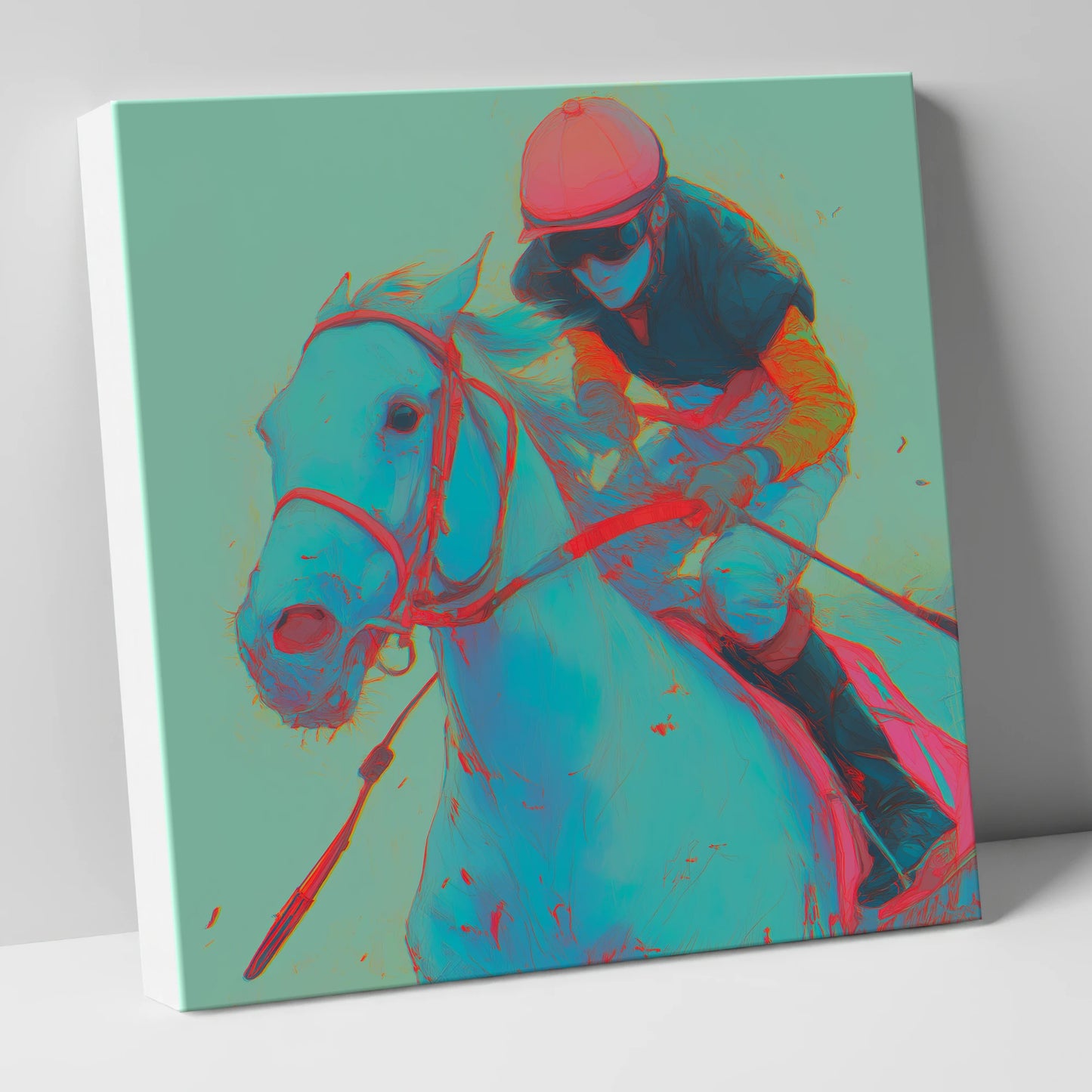 Electric Furlong racing horse canvas wall art