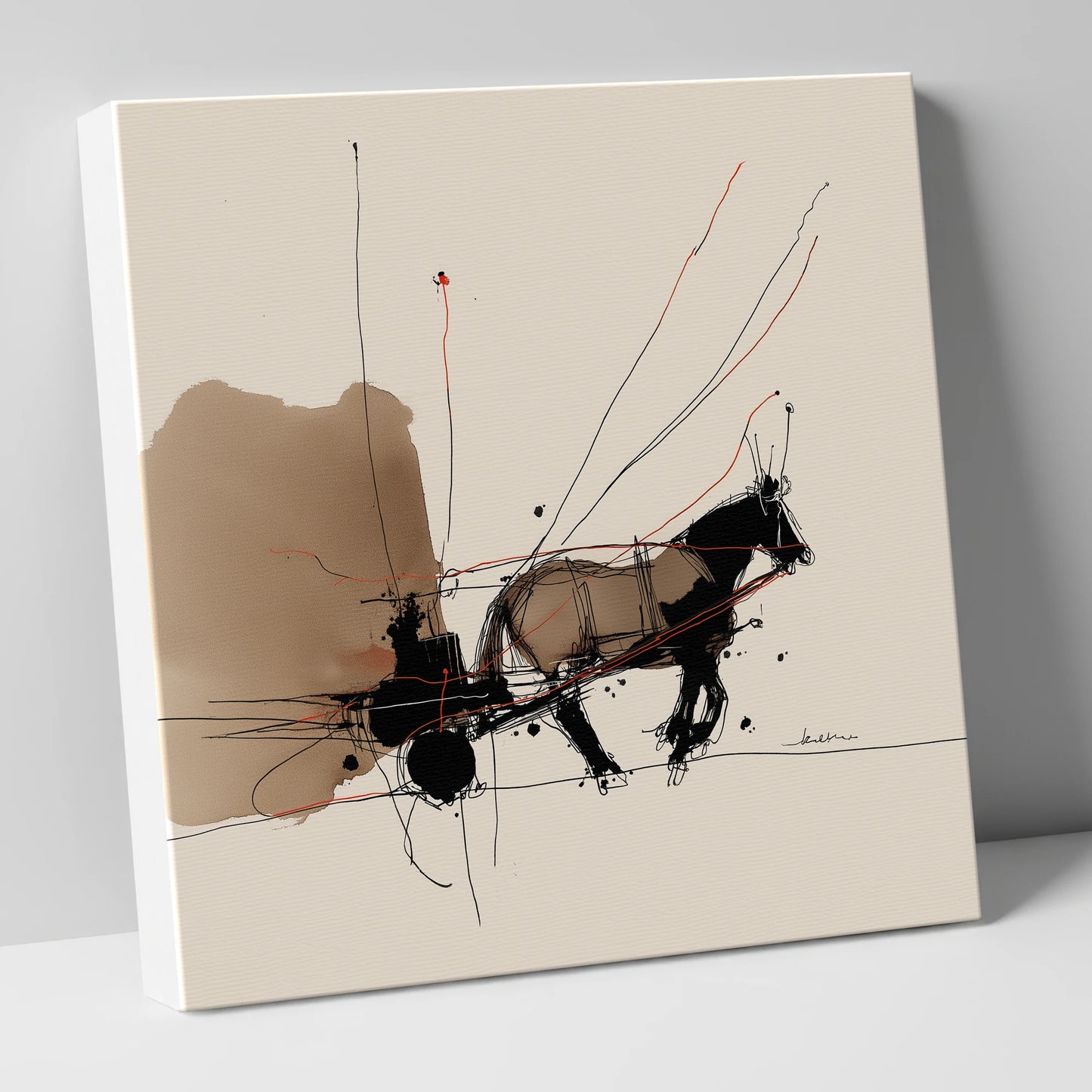 Harnessed Motion working horse canvas wall art