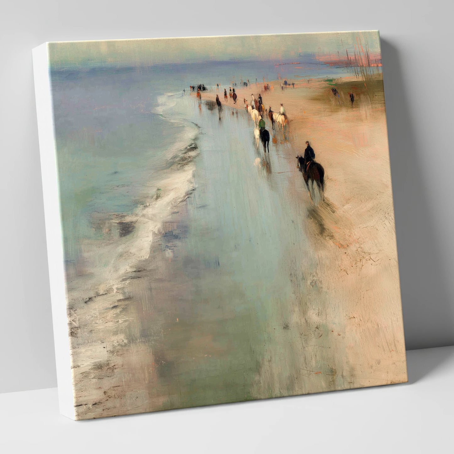 Misty Coastal String horse landscape canvas wall art