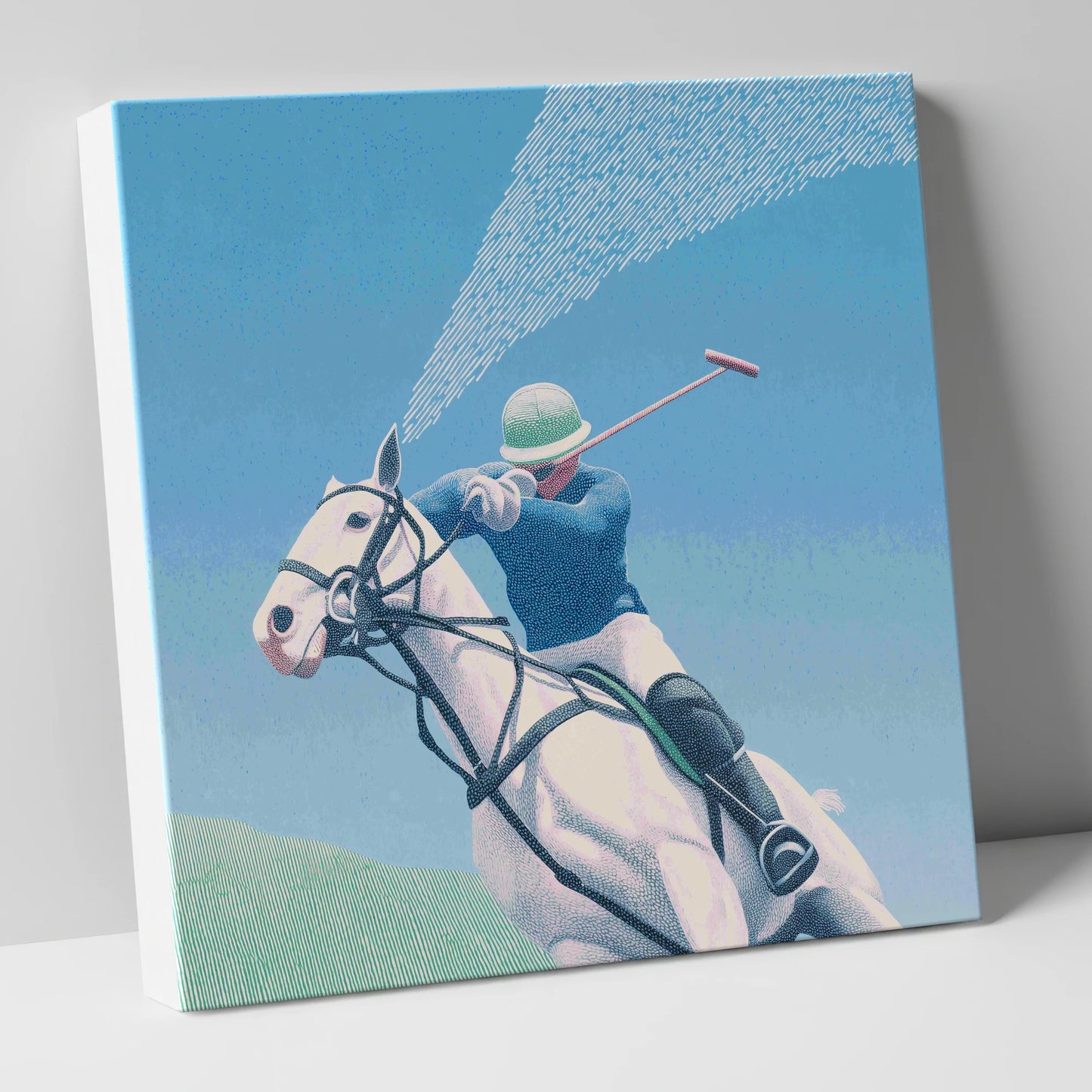 Skyward Swing polo horse canvas wall art