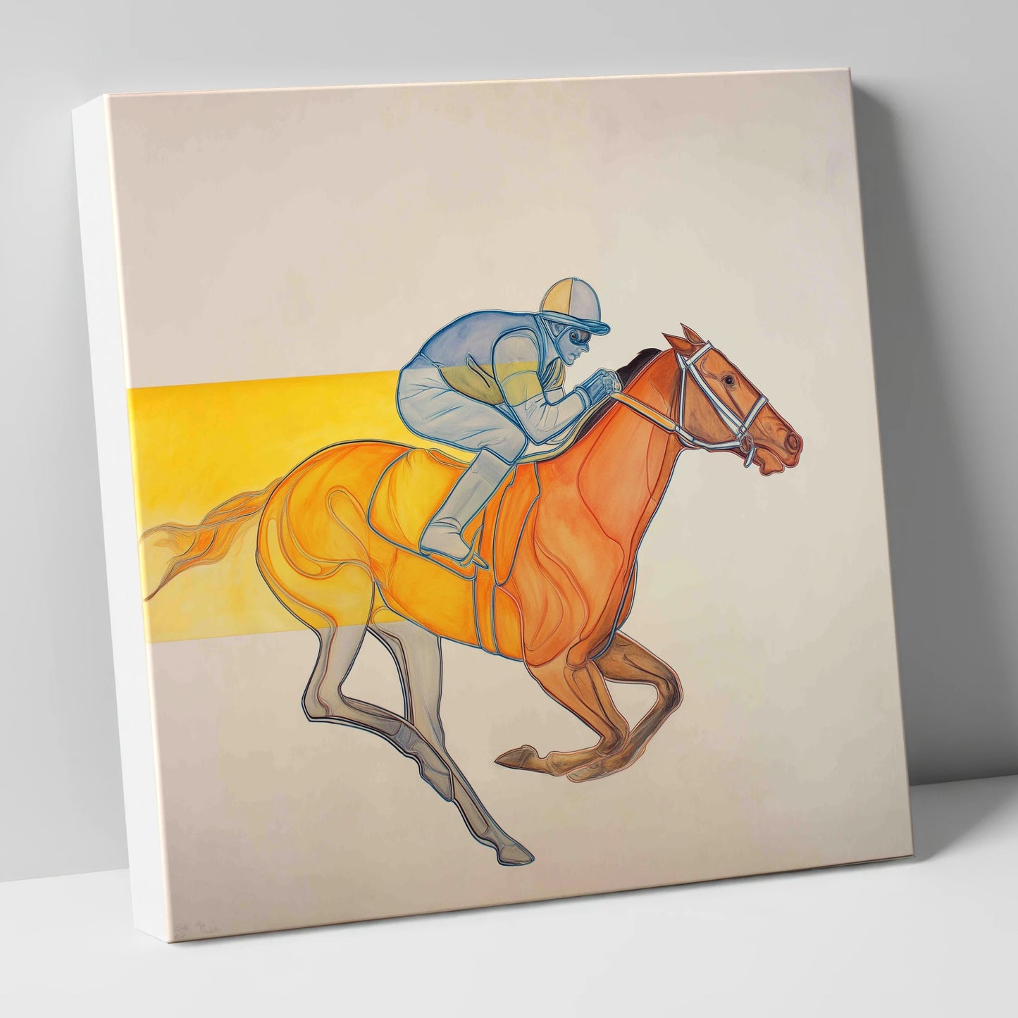 Radiant Racing Stride racing horse canvas wall art
